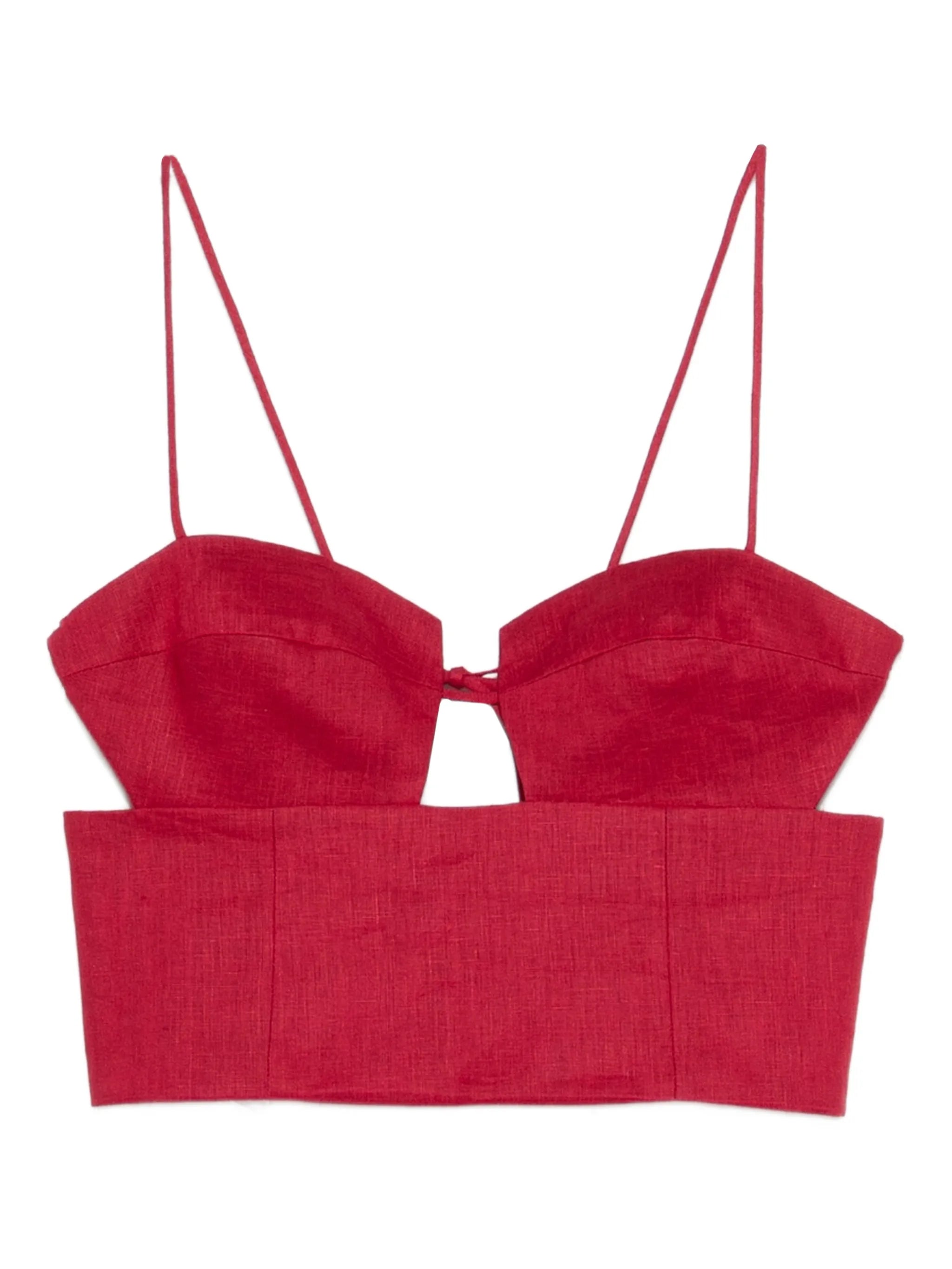 Imperia cropped linen top