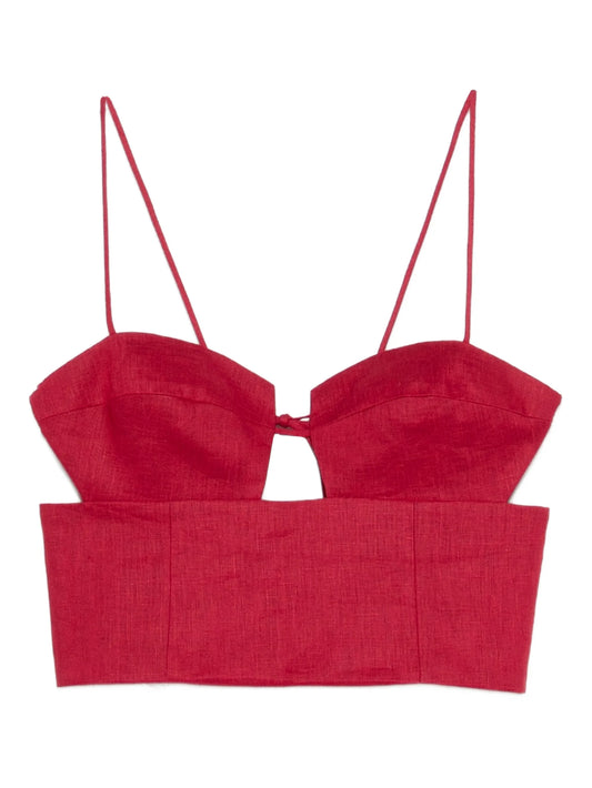 Imperia cropped linen top
