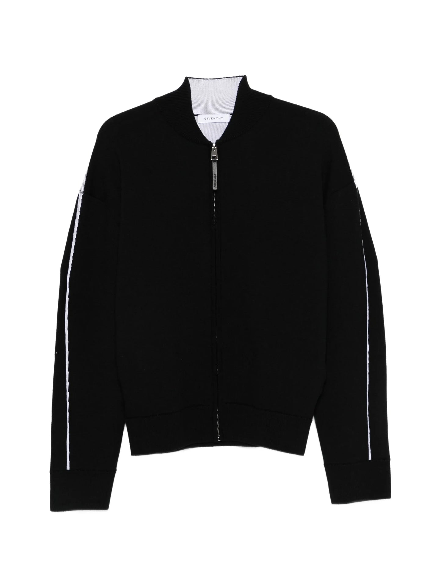 couture-seam zipped cardigan