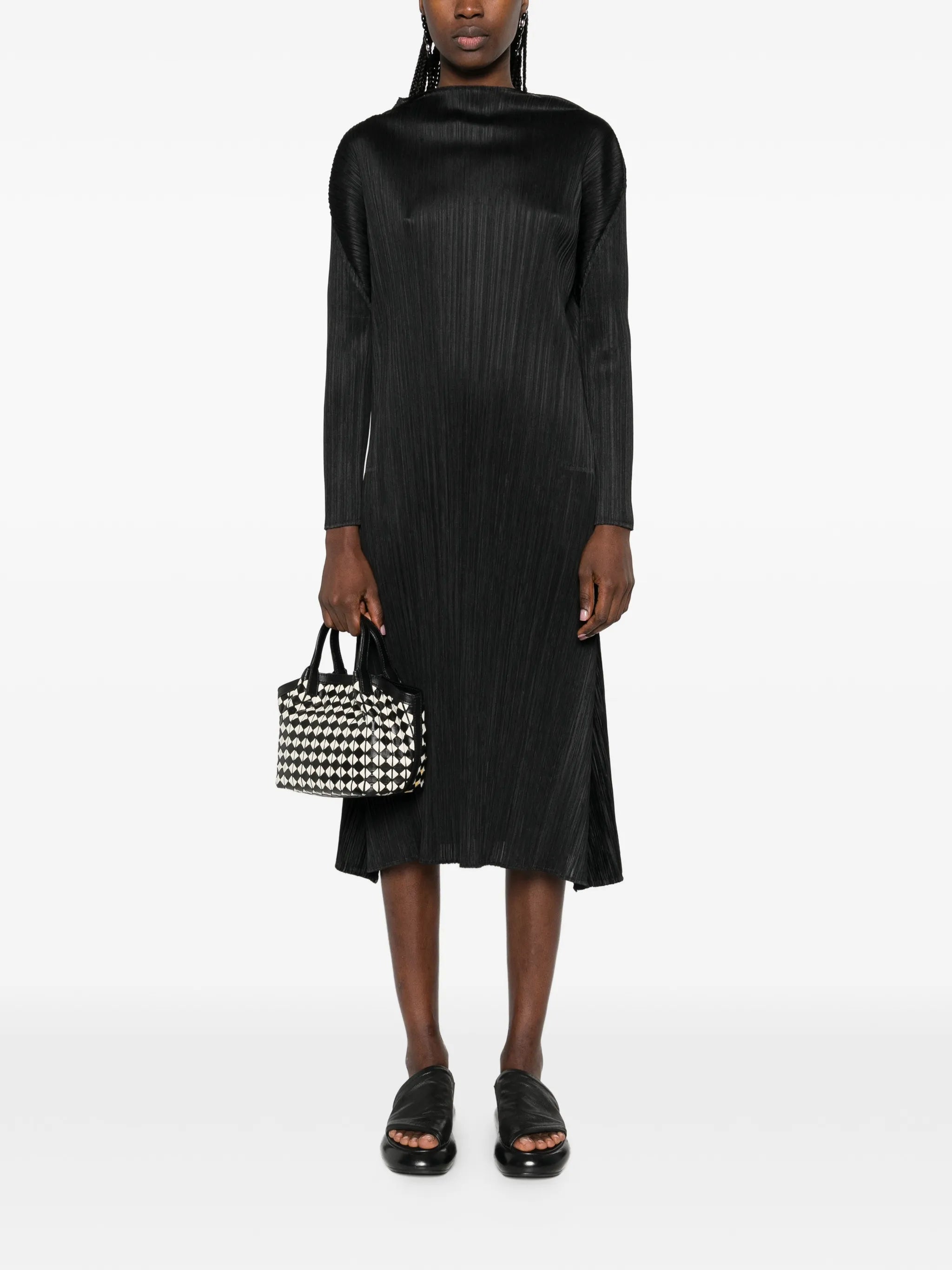 Ole! high-neck A-line midi dress
