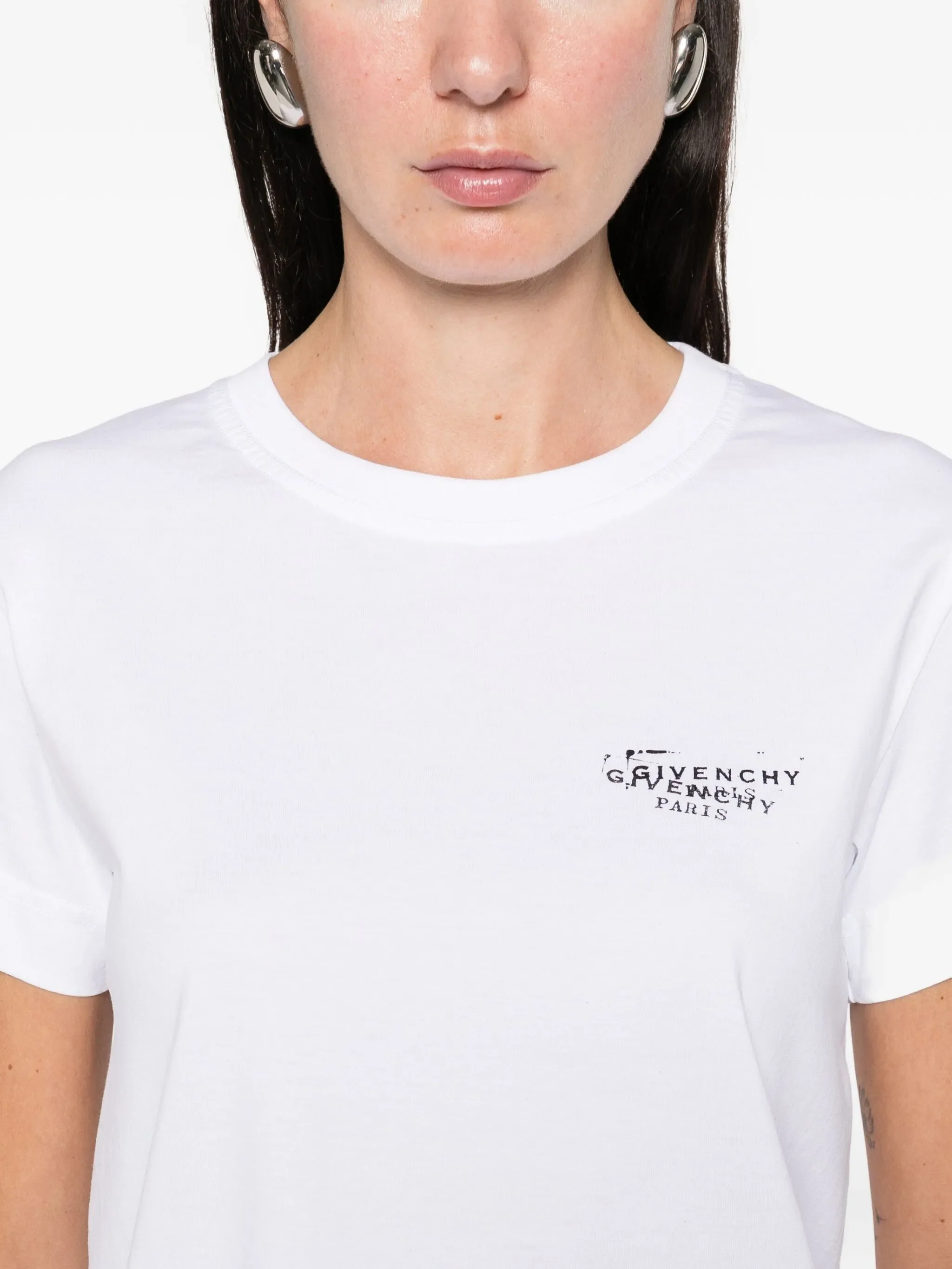 T-shirt in cotton with logo stamp print