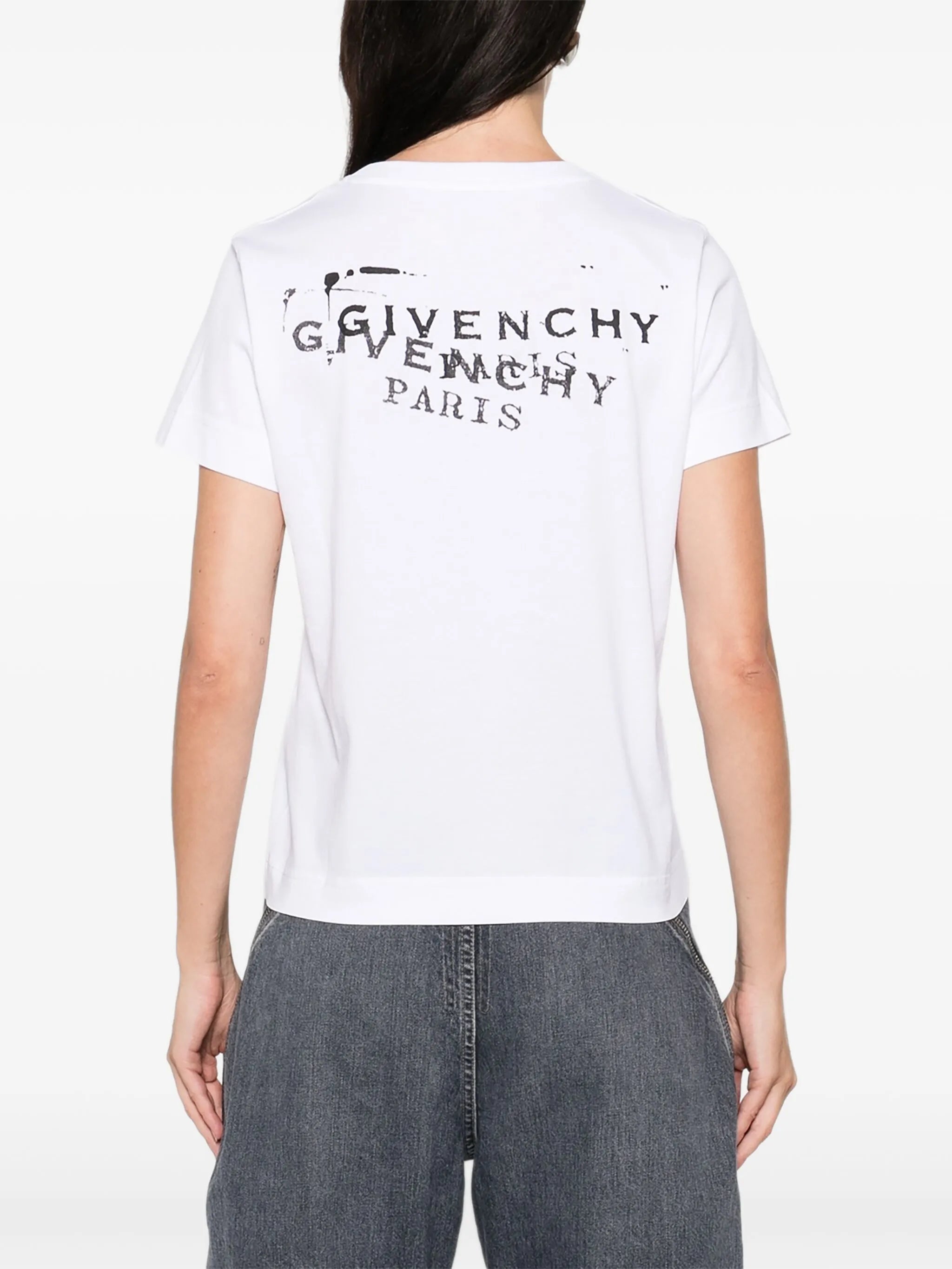 T-shirt in cotton with logo stamp print