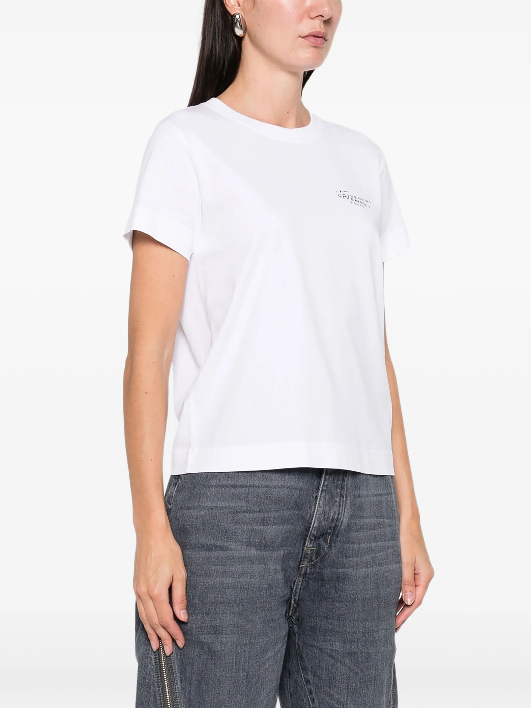 T-shirt in cotton with logo stamp print