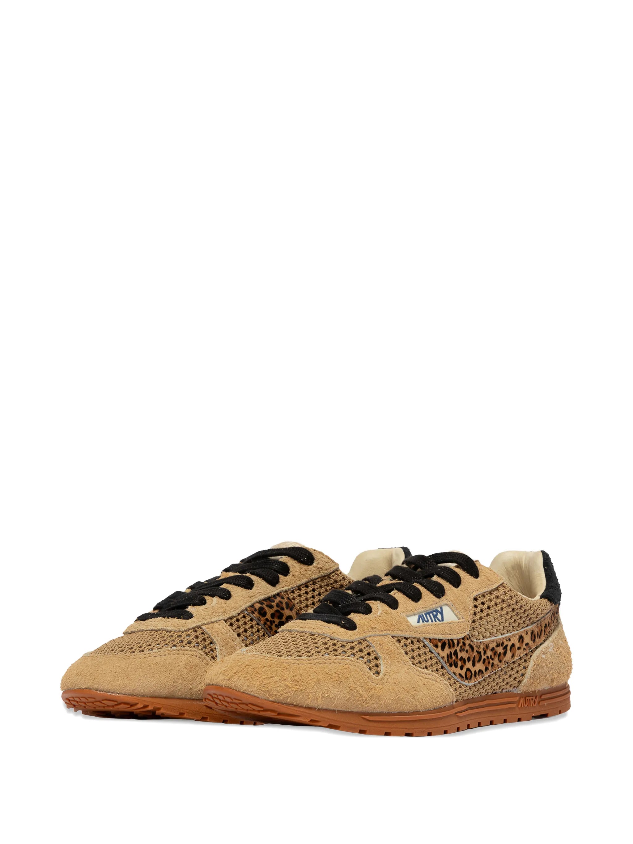 leopard knit sneakers