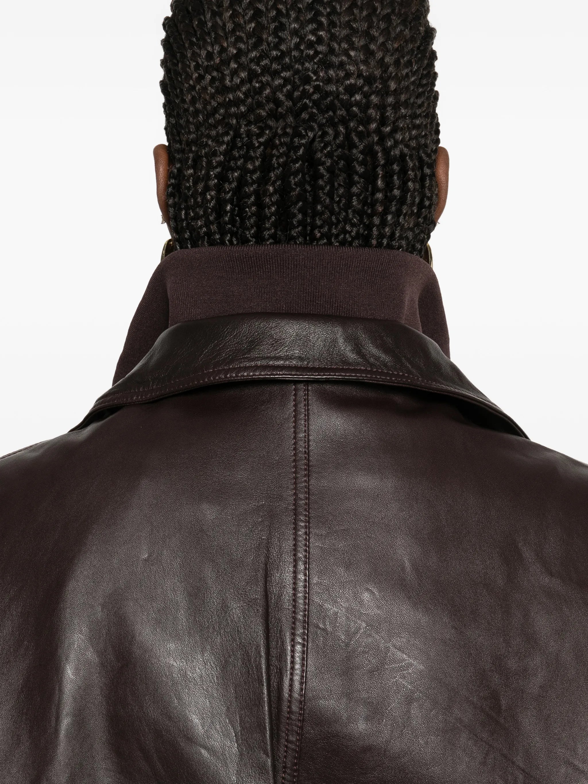 Carnaby funnel-neck leather jacket