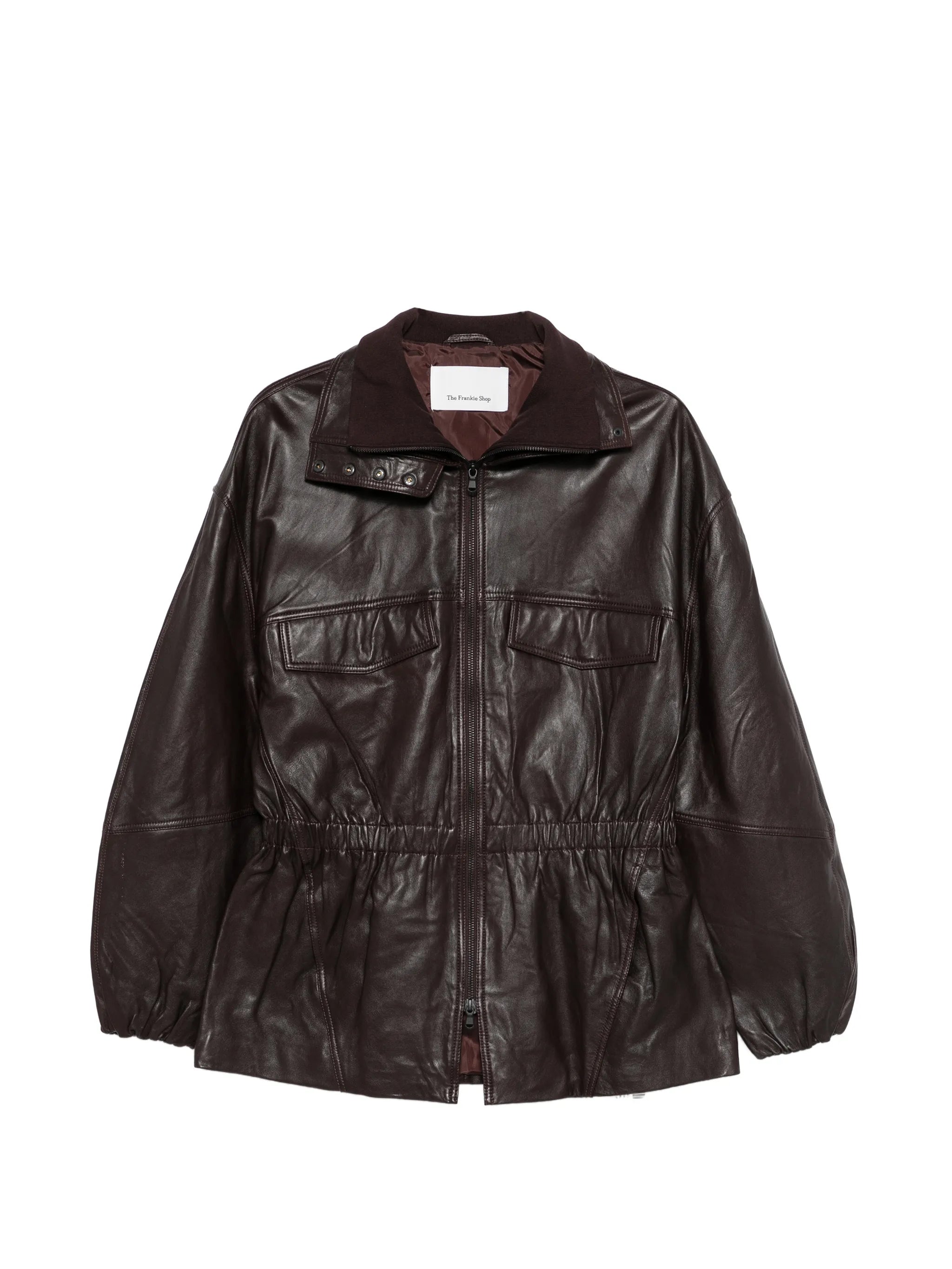 Carnaby funnel-neck leather jacket