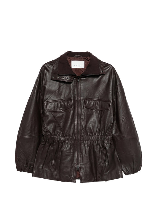 Carnaby funnel-neck leather jacket