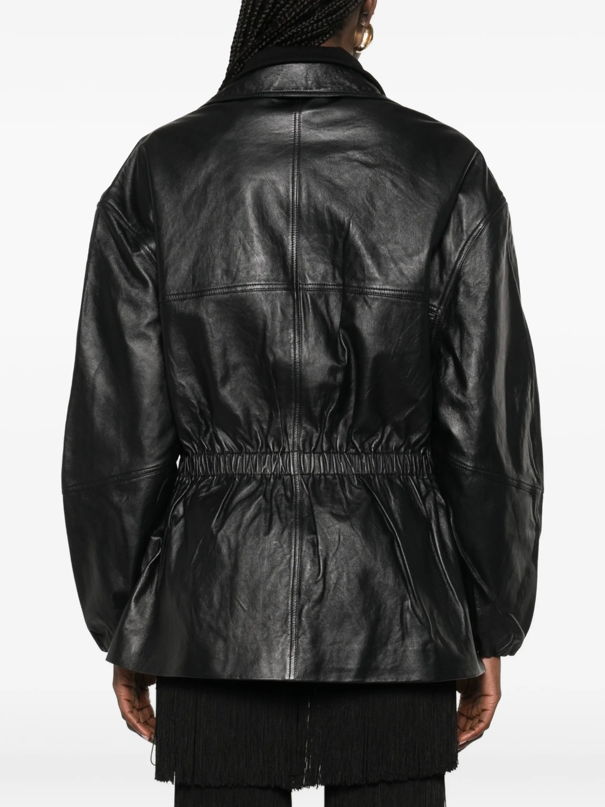 Carnaby funnel-neck leather jacket