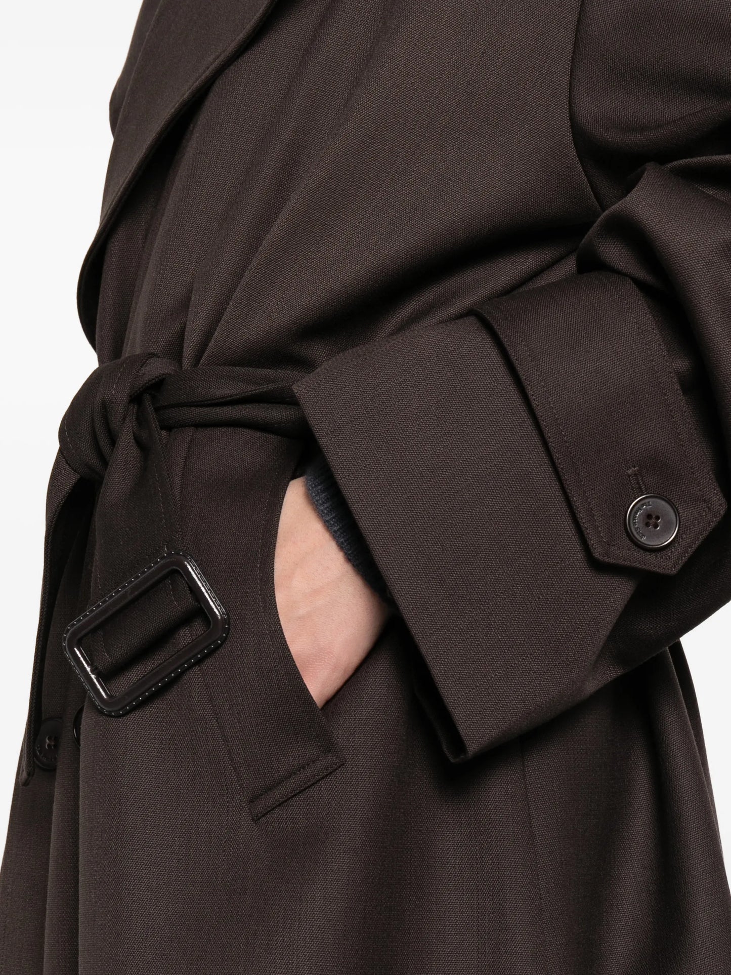 tailored belted trench coat