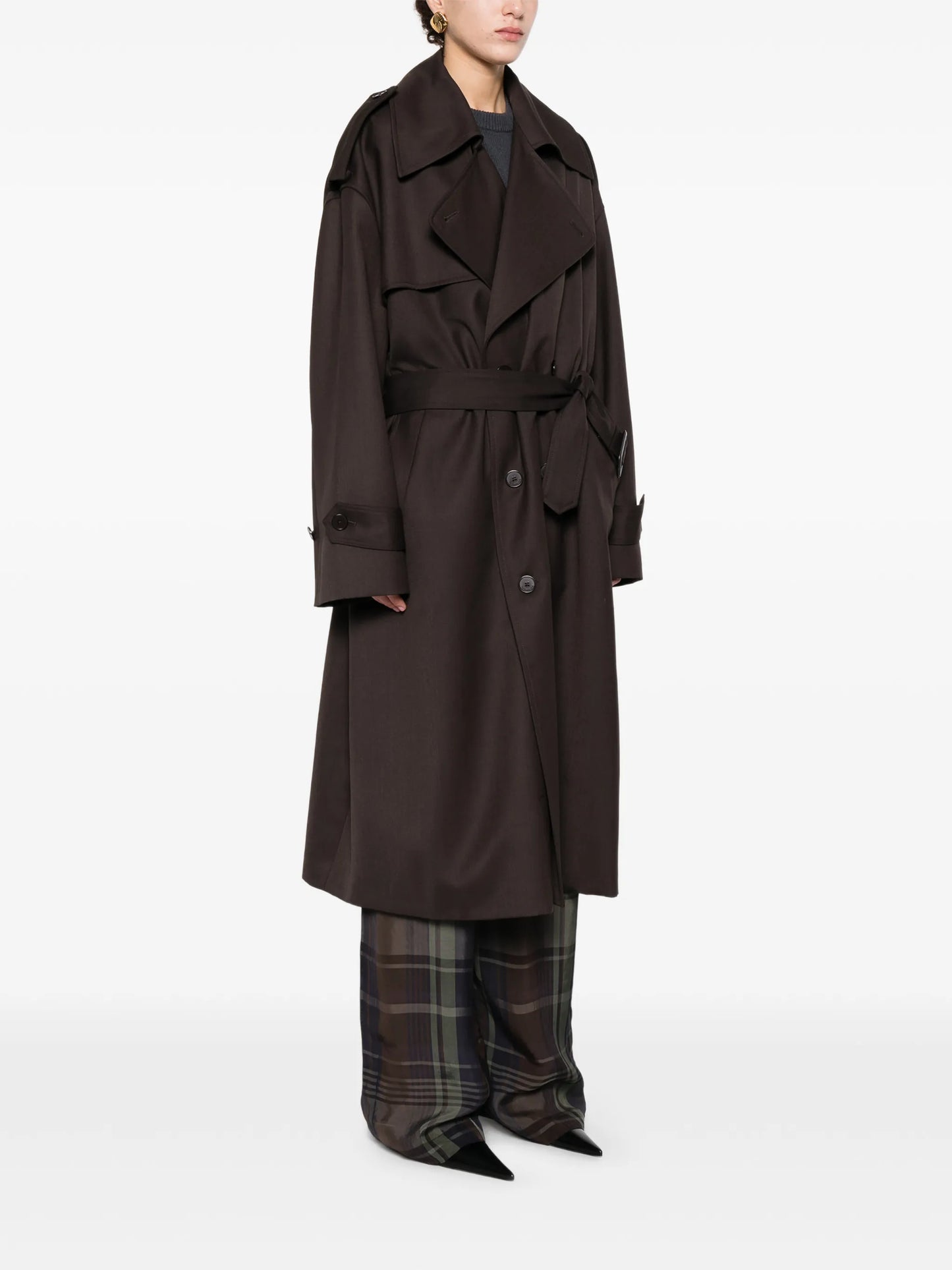 tailored belted trench coat