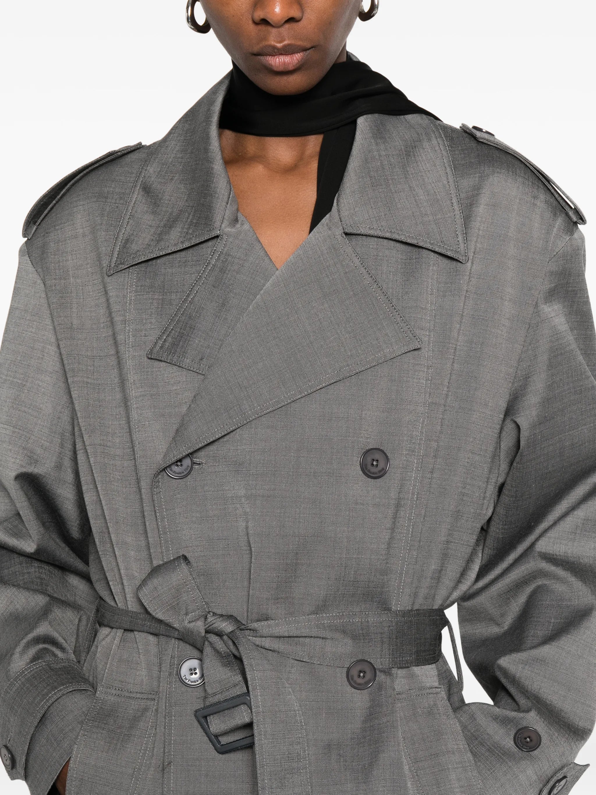 double-breasted trench coat