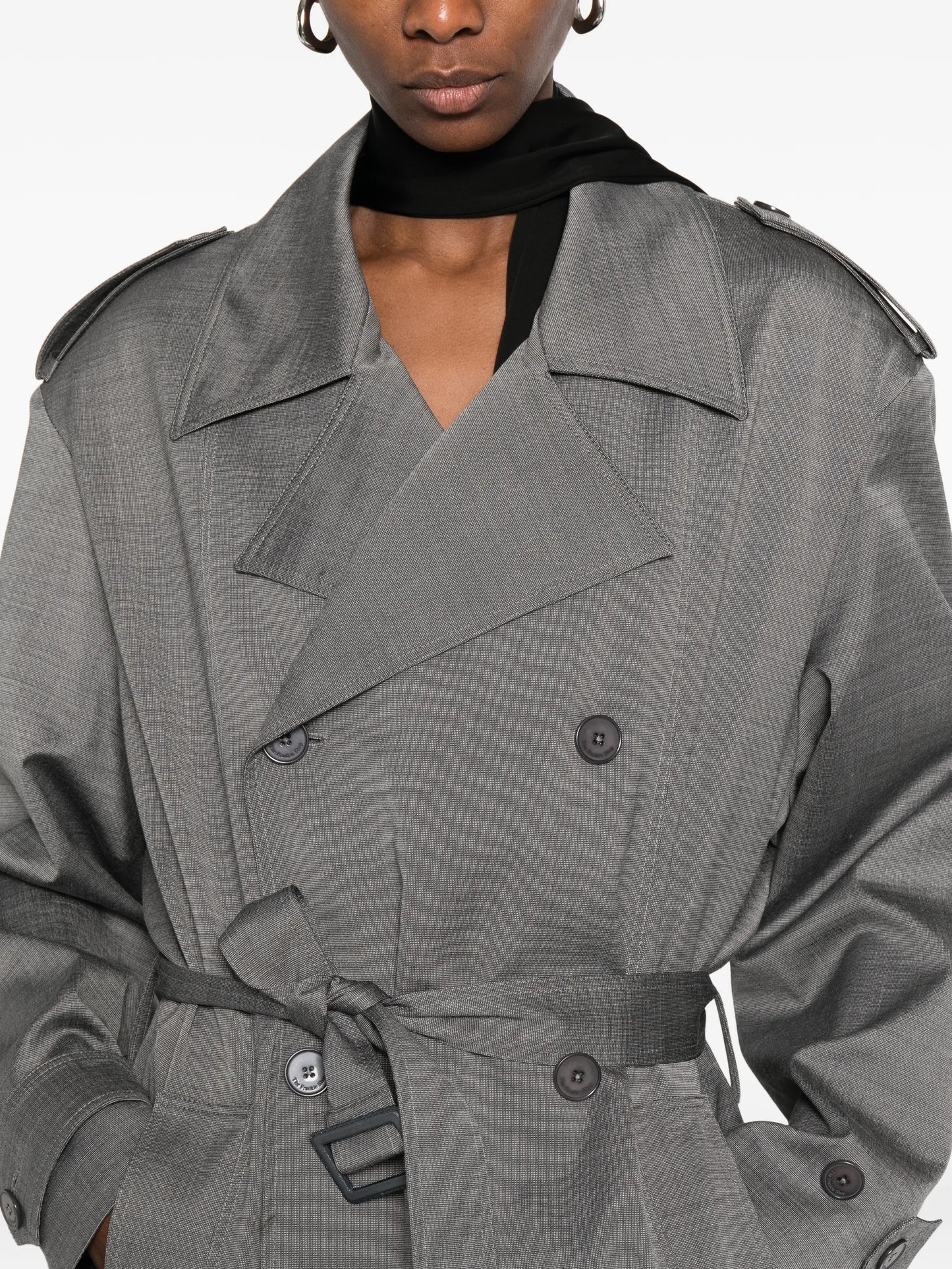 double-breasted trench coat