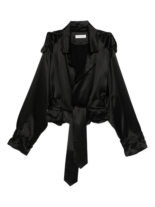 Simona satin belted blouse