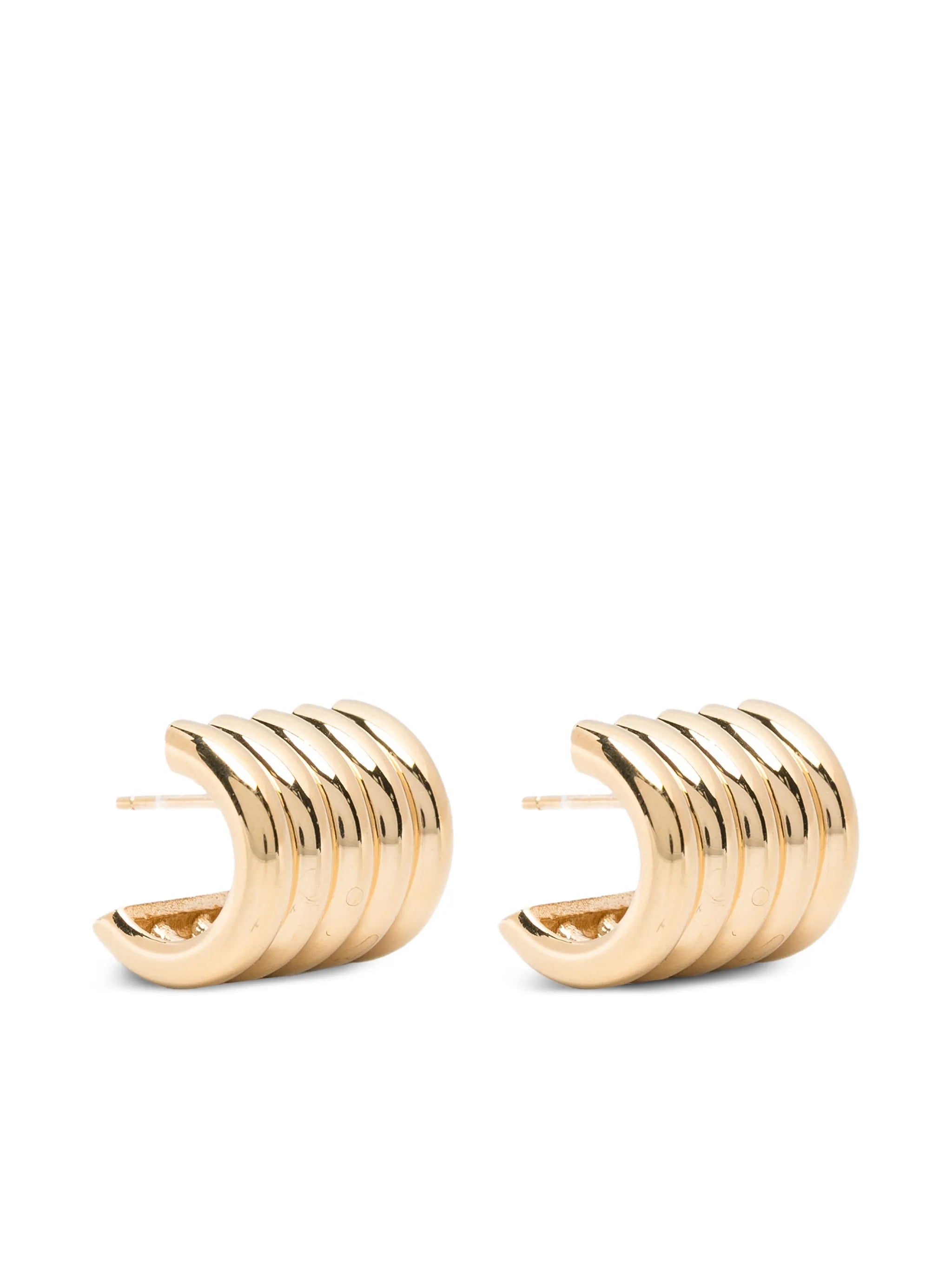 medium Hollyhock ribbed earrings