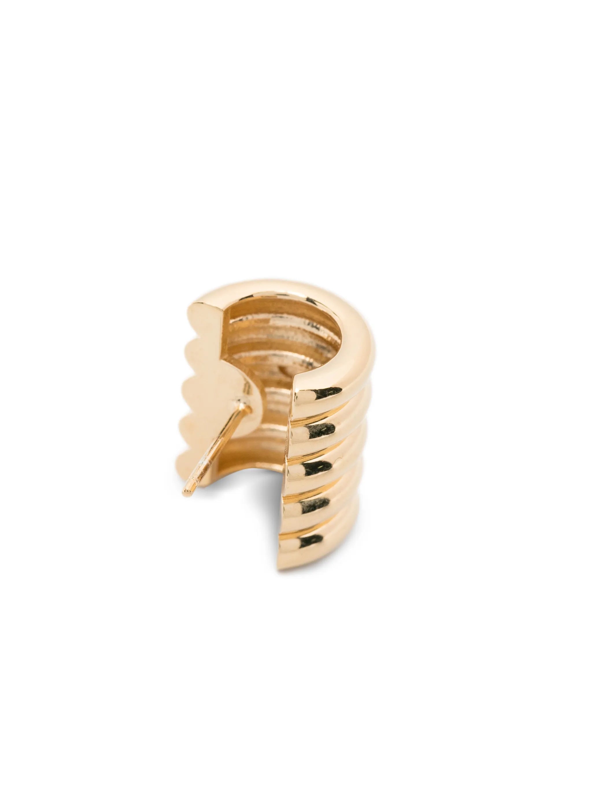 medium Hollyhock ribbed earrings