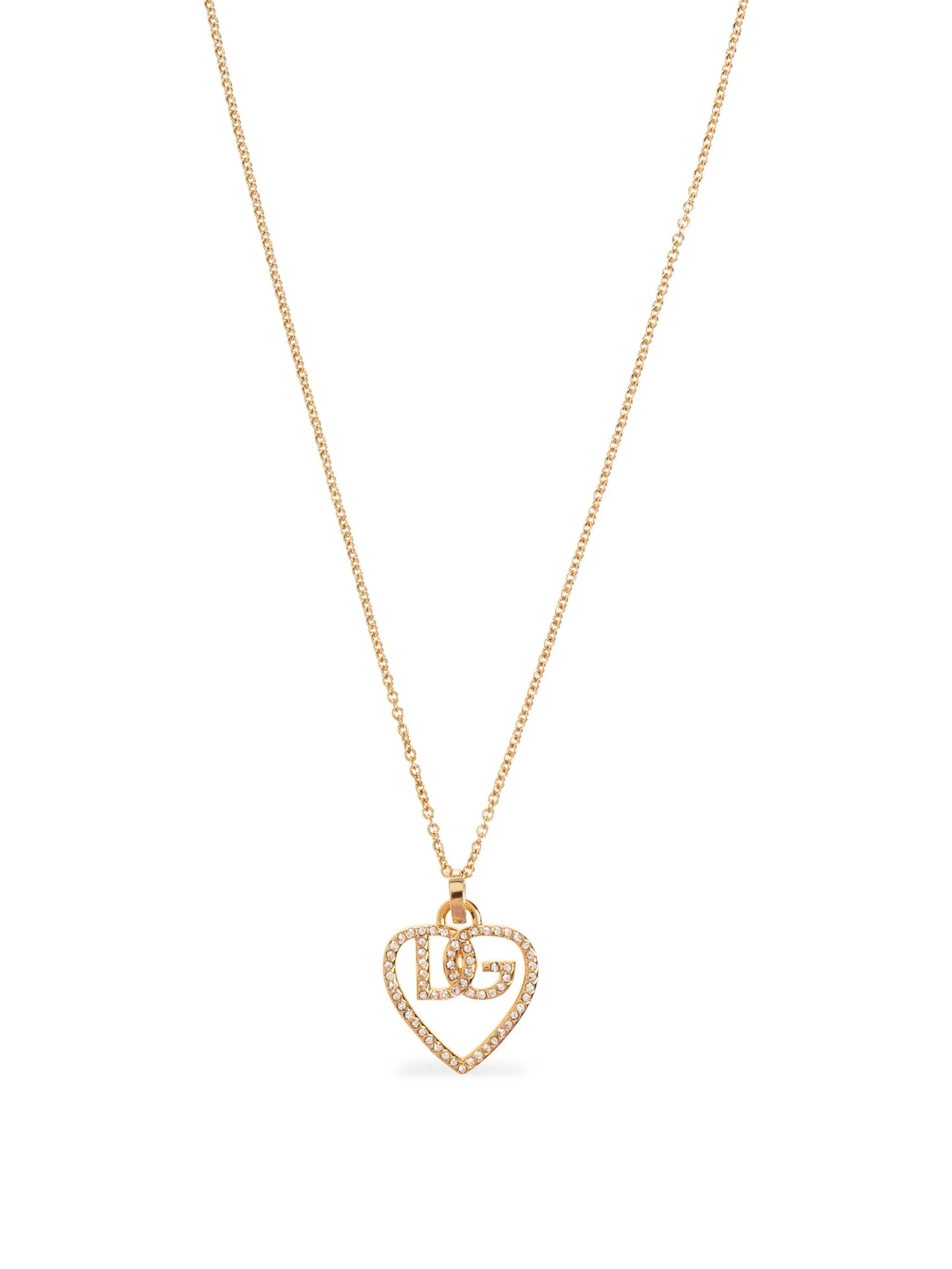 logo-pendant crystal-embellished necklace