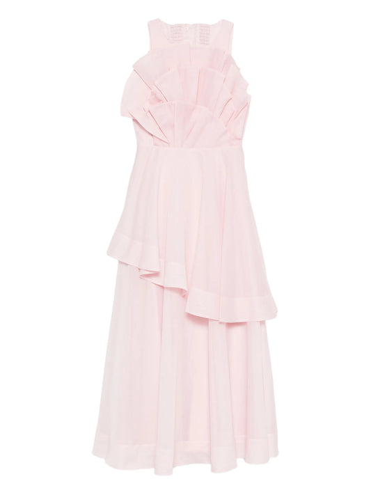 Selestia ruffled layered midi dress
