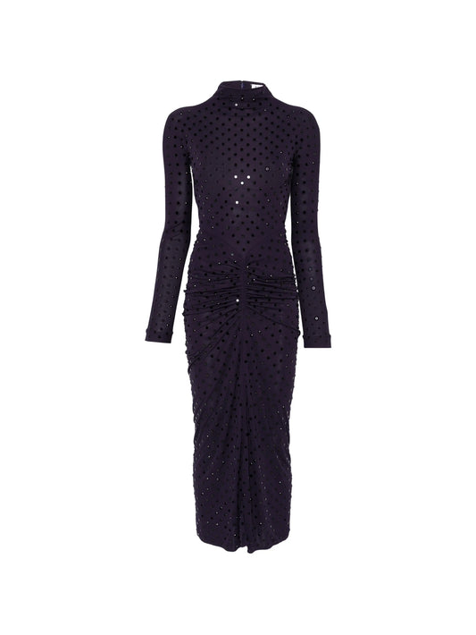 draped studded maxi dress