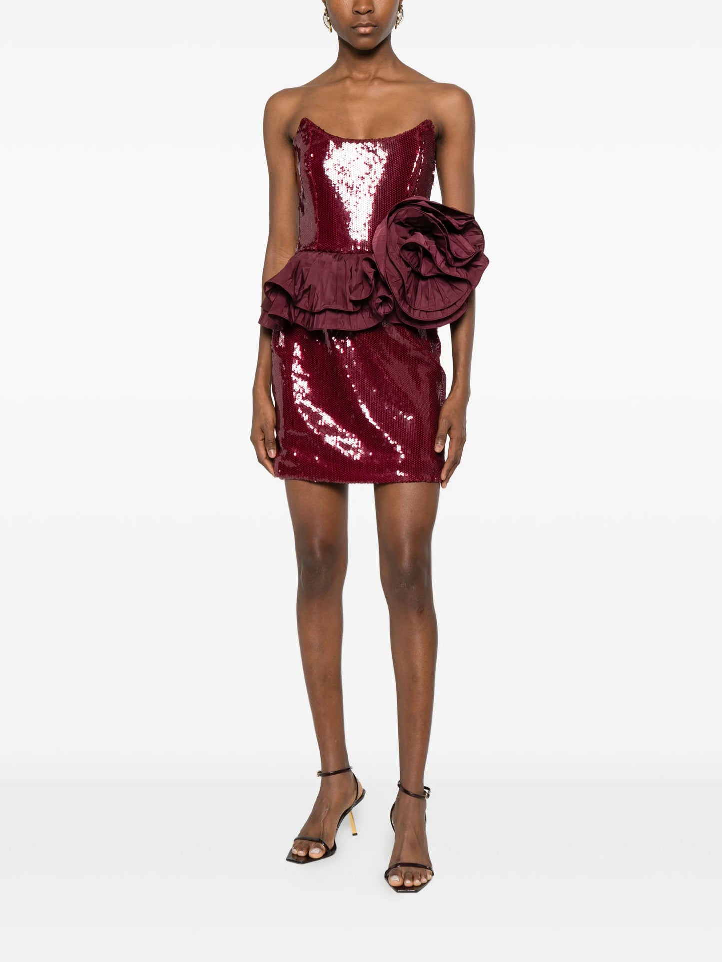 sequin flower mini dress