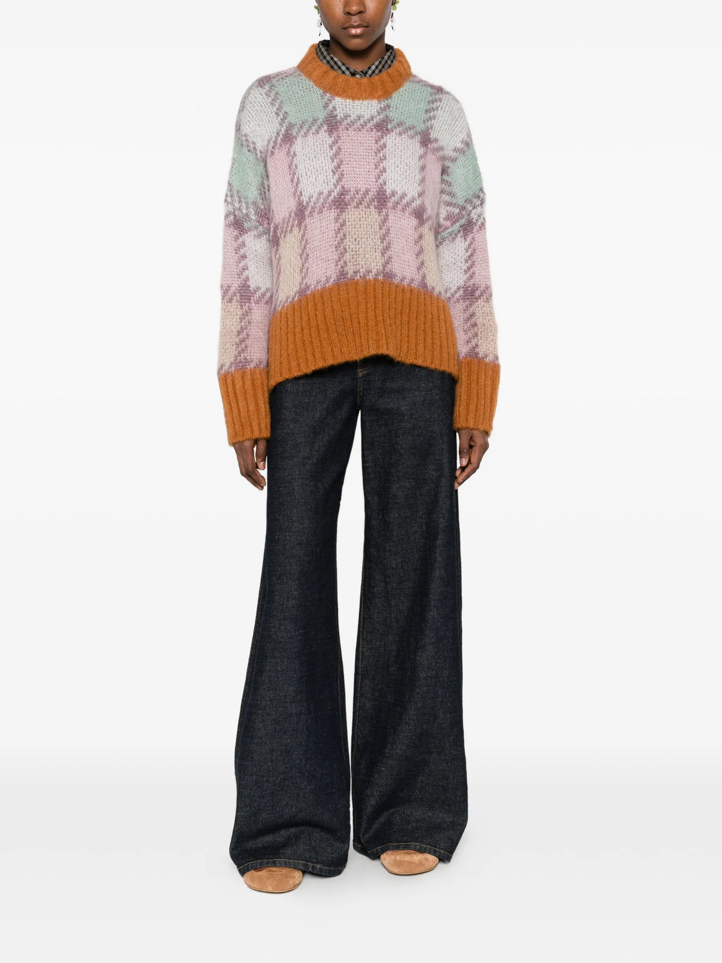checked mohair jumper