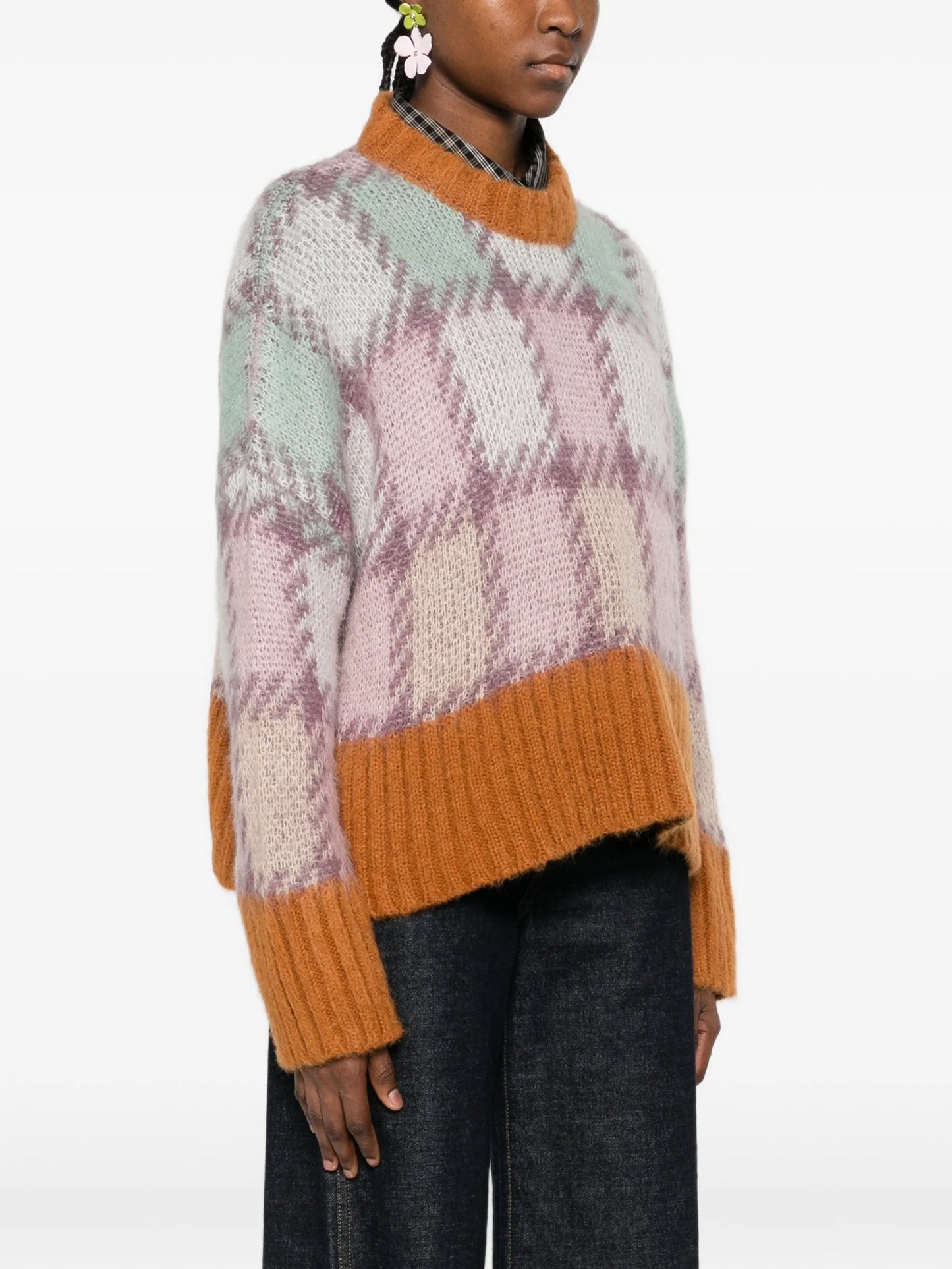 checked mohair jumper