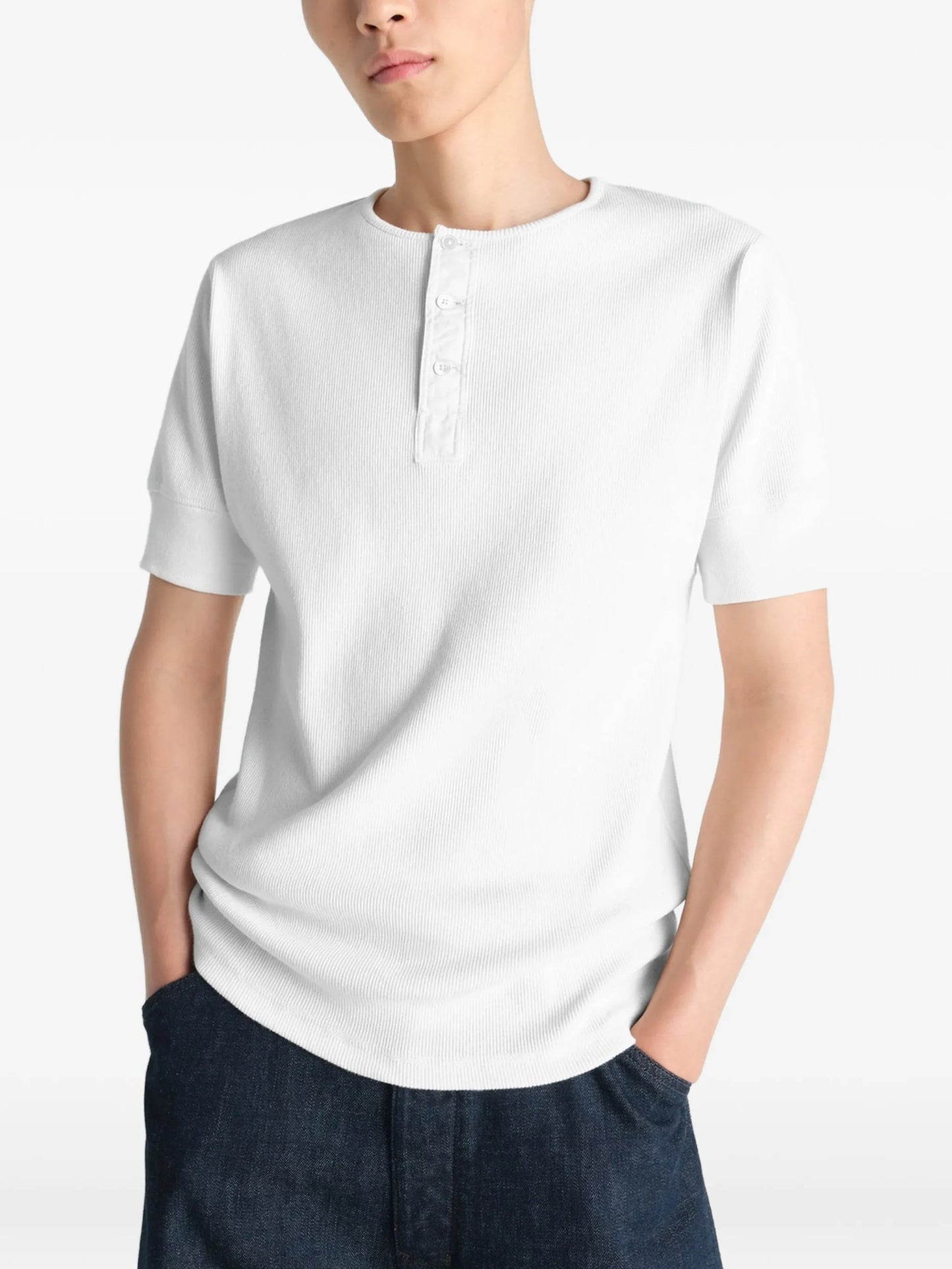 Henley ribbed top