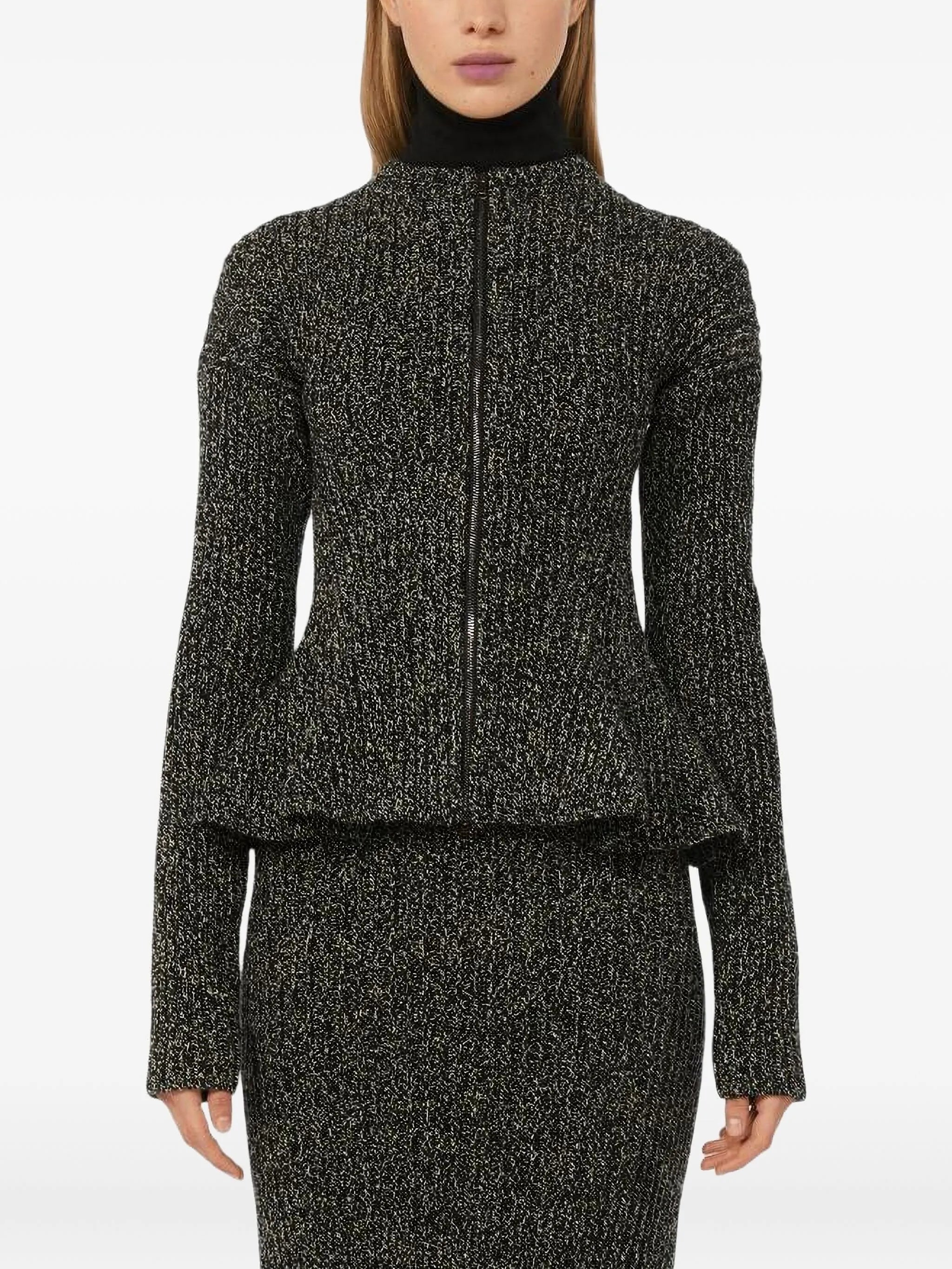 Kim ribbed-knit peplum cardigan