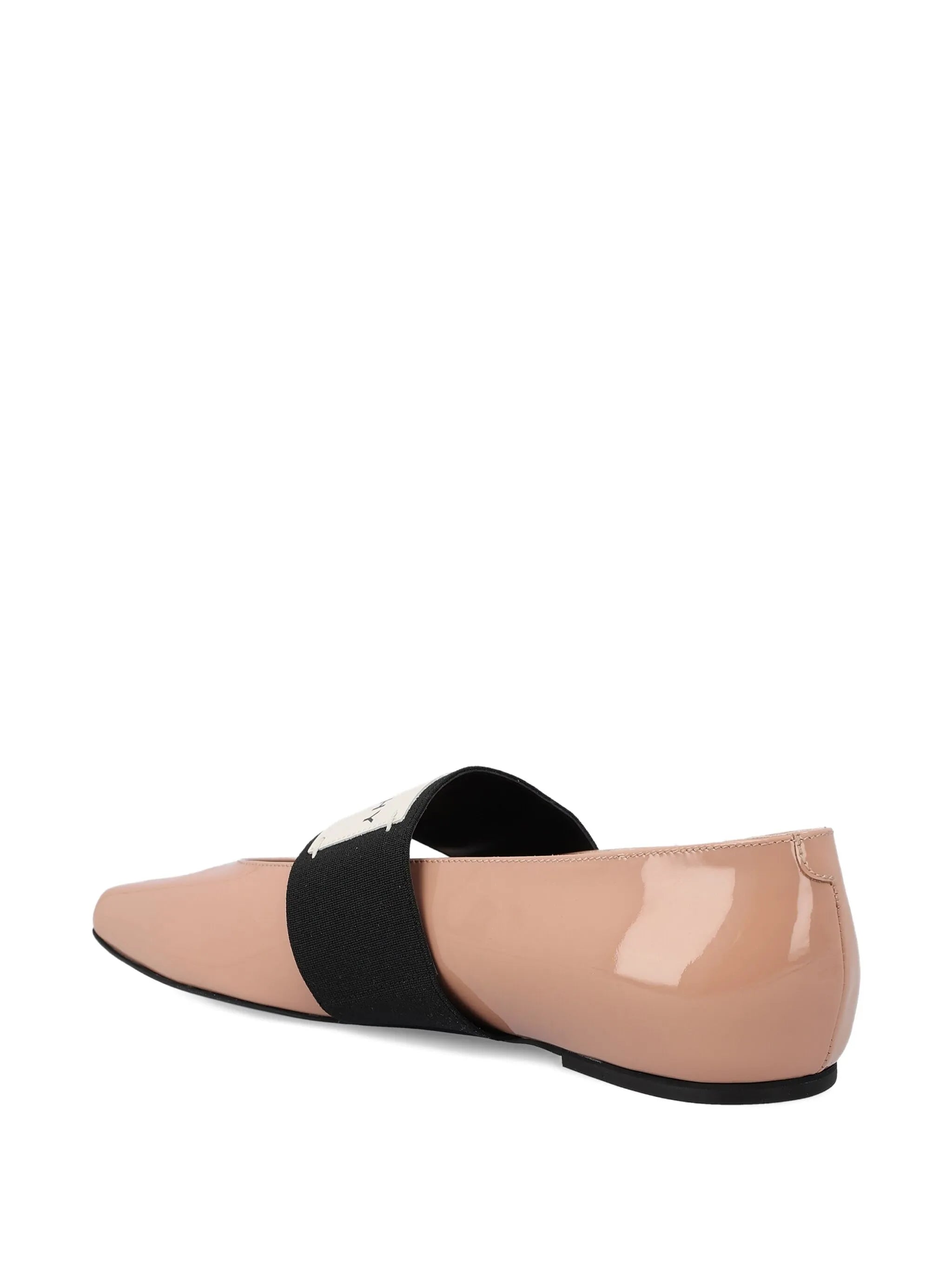 sliced square leather ballet flats