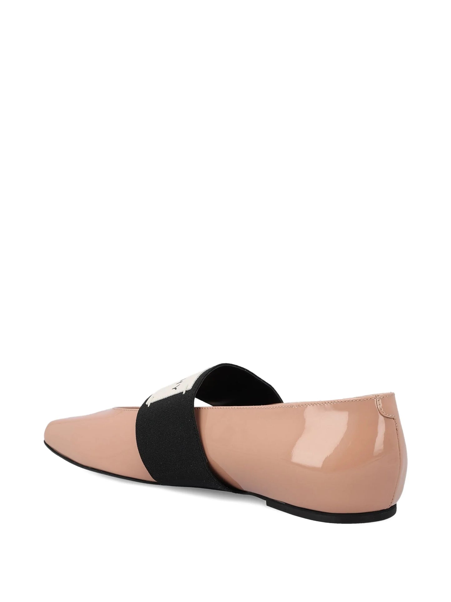 sliced square leather ballet flats