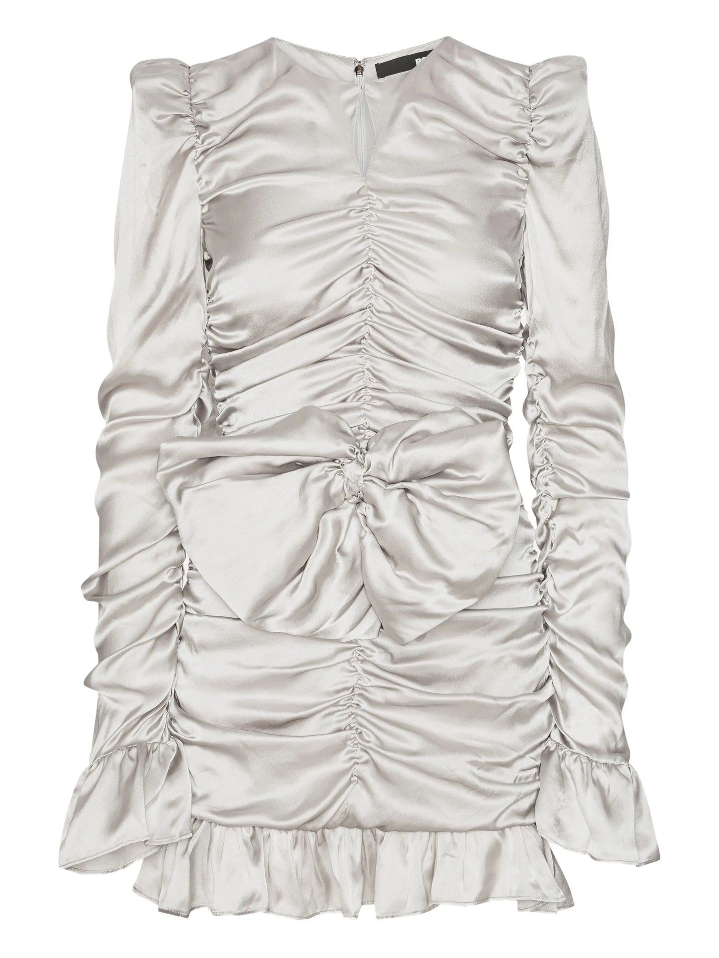 bow ruffled mini dress