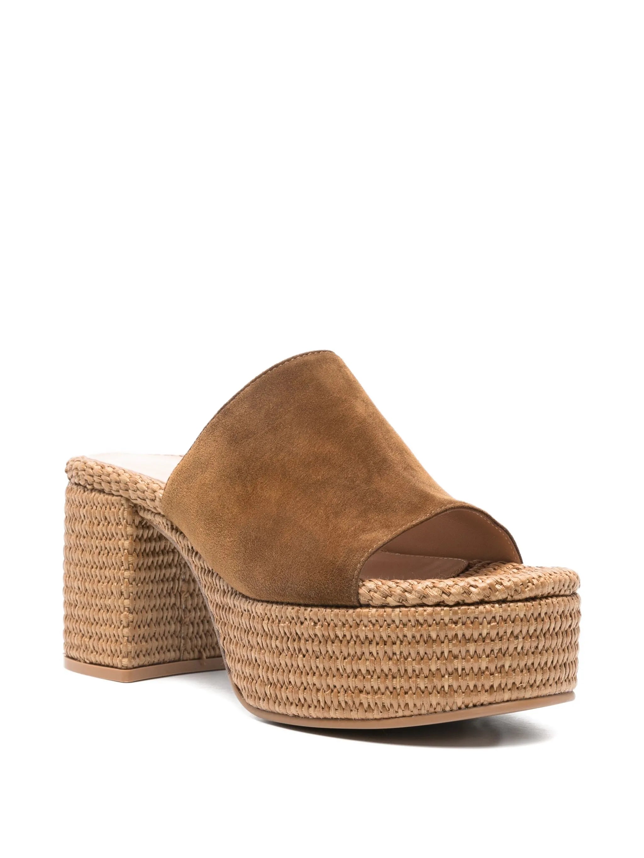 platform suede mule sandals