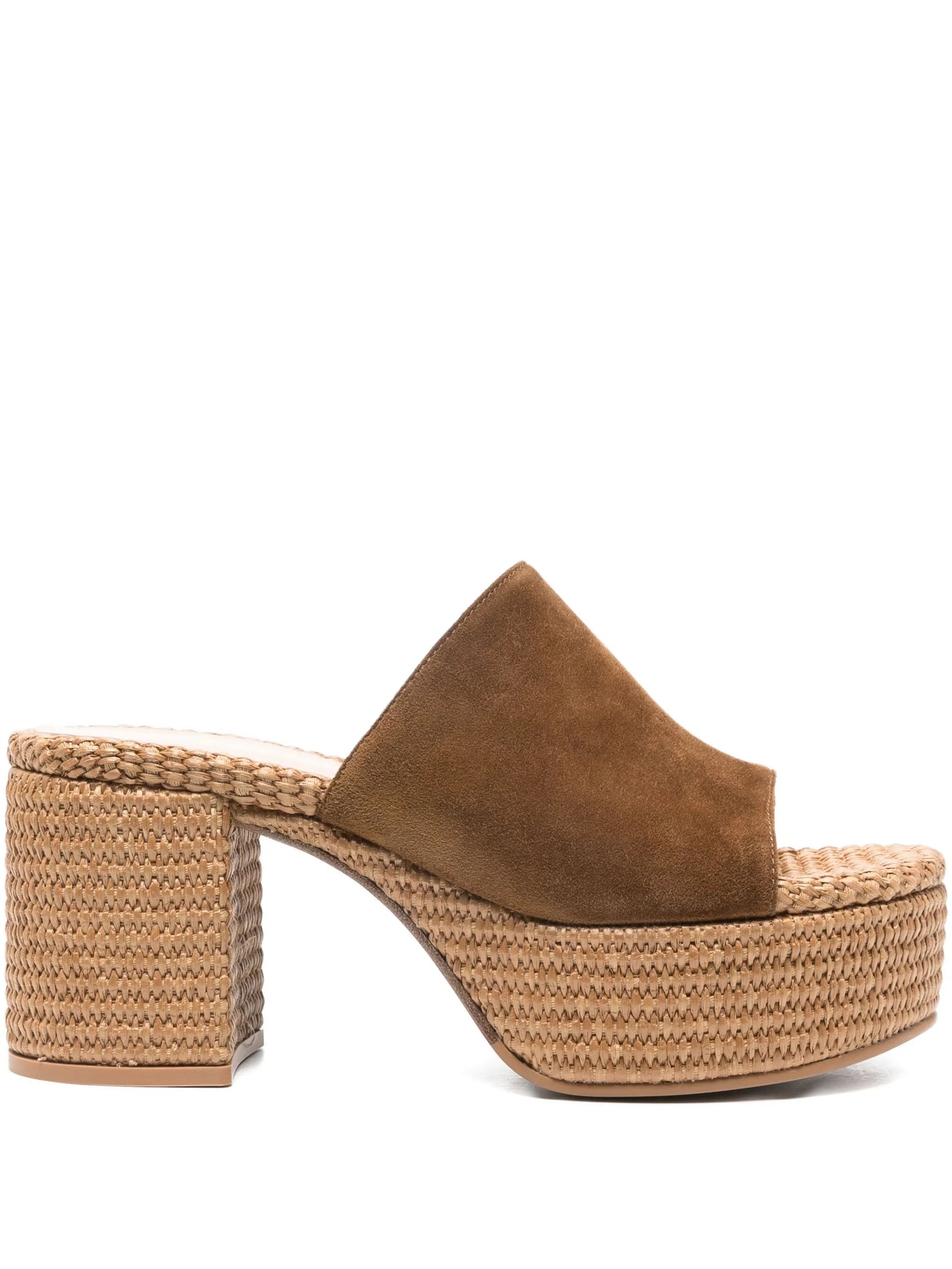 platform suede mule sandals
