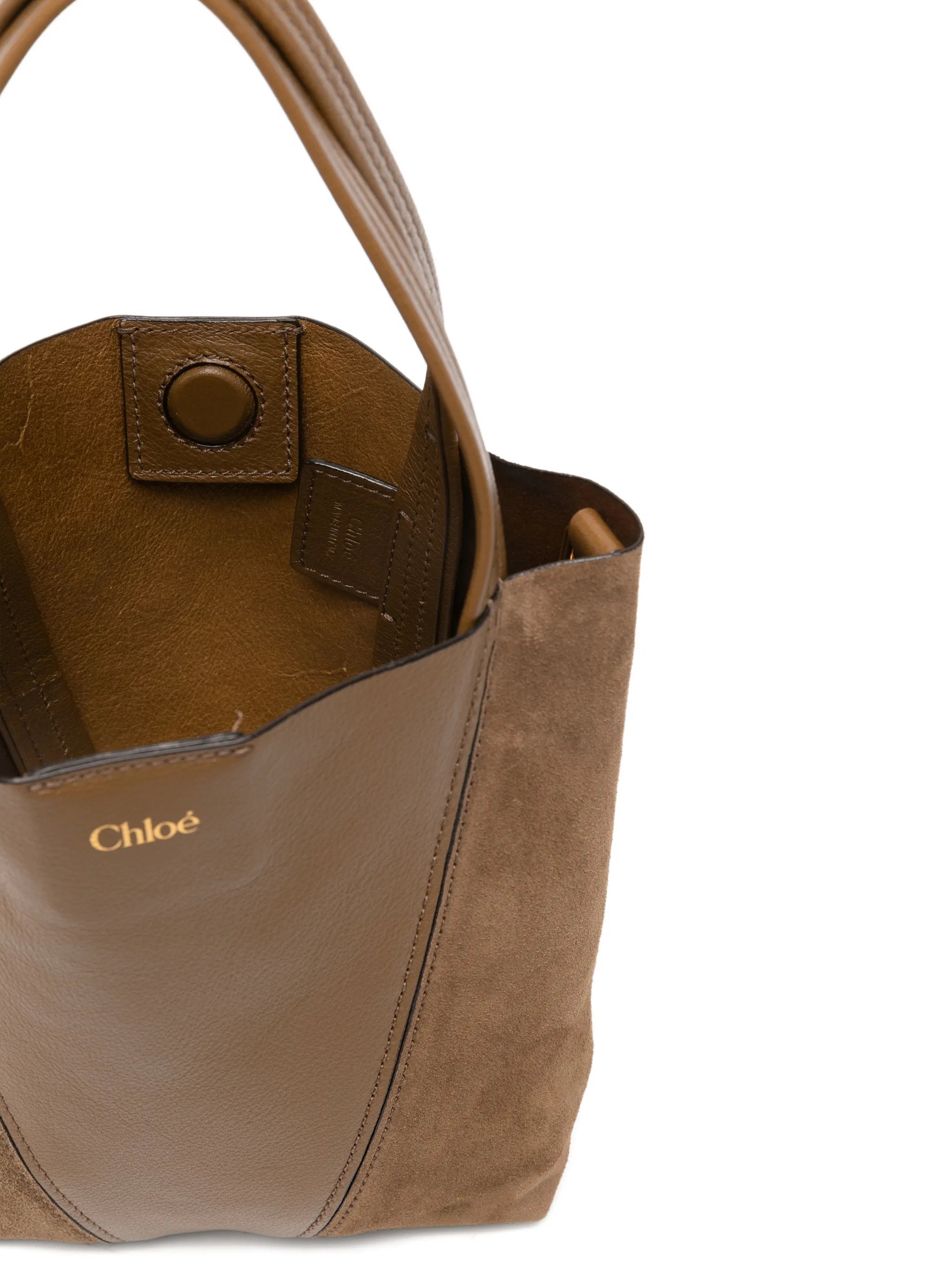 small Spin grained-leather tote bag