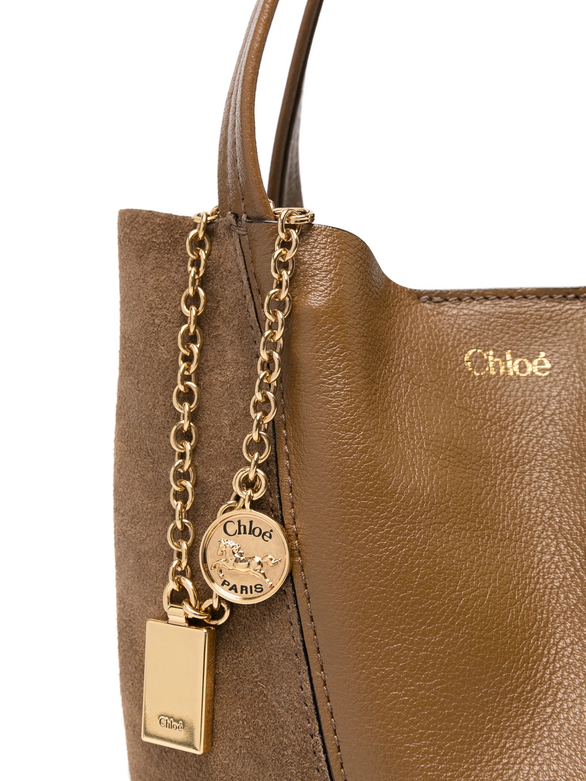small Spin grained-leather tote bag