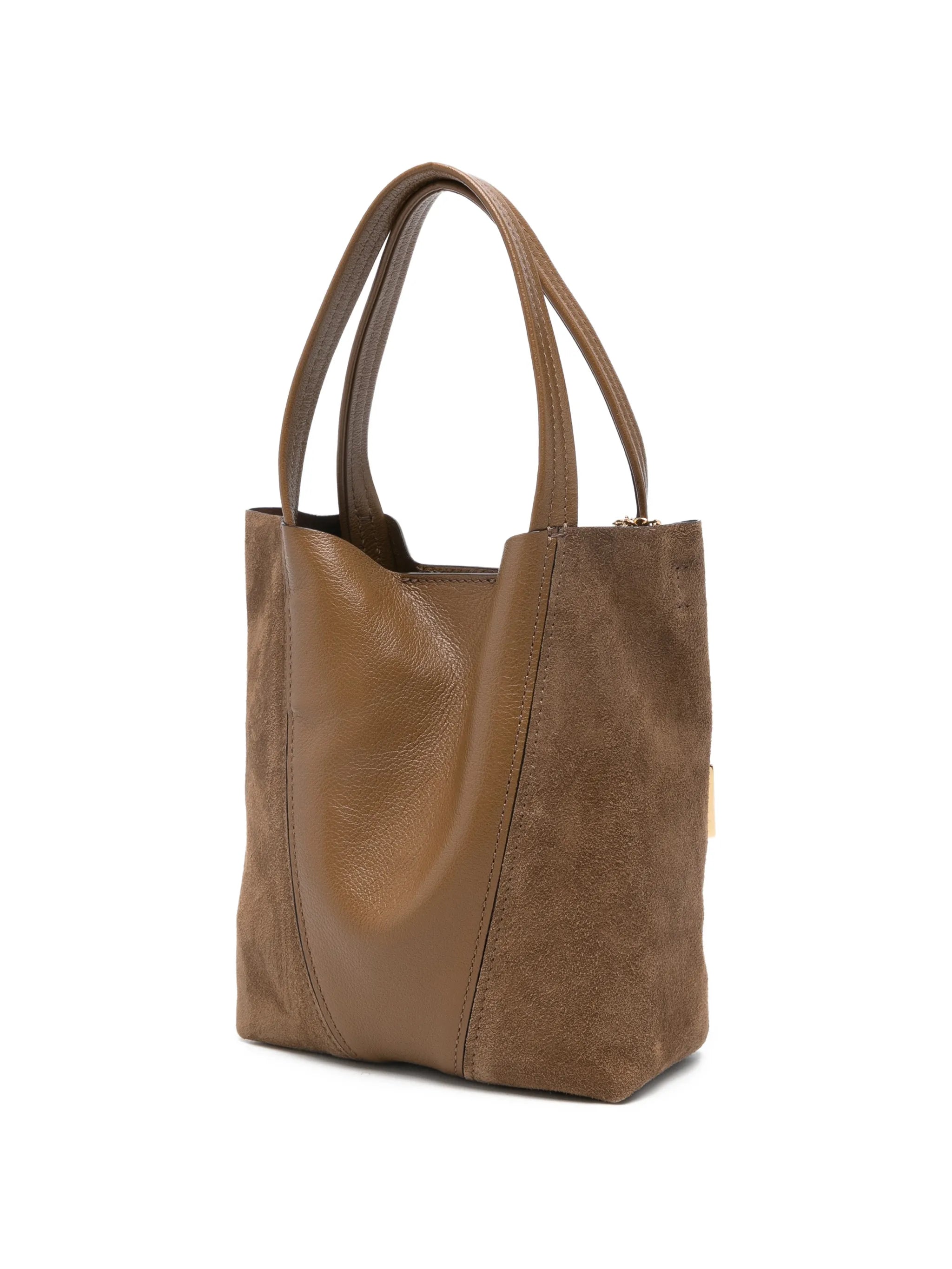 small Spin grained-leather tote bag