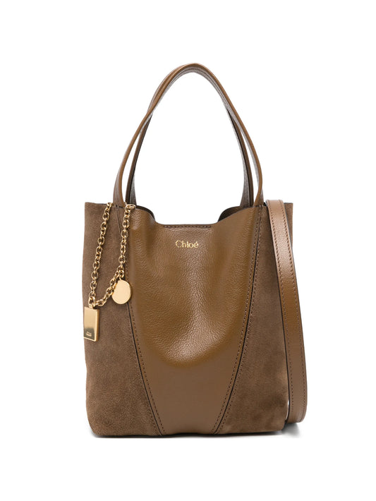 small Spin grained-leather tote bag