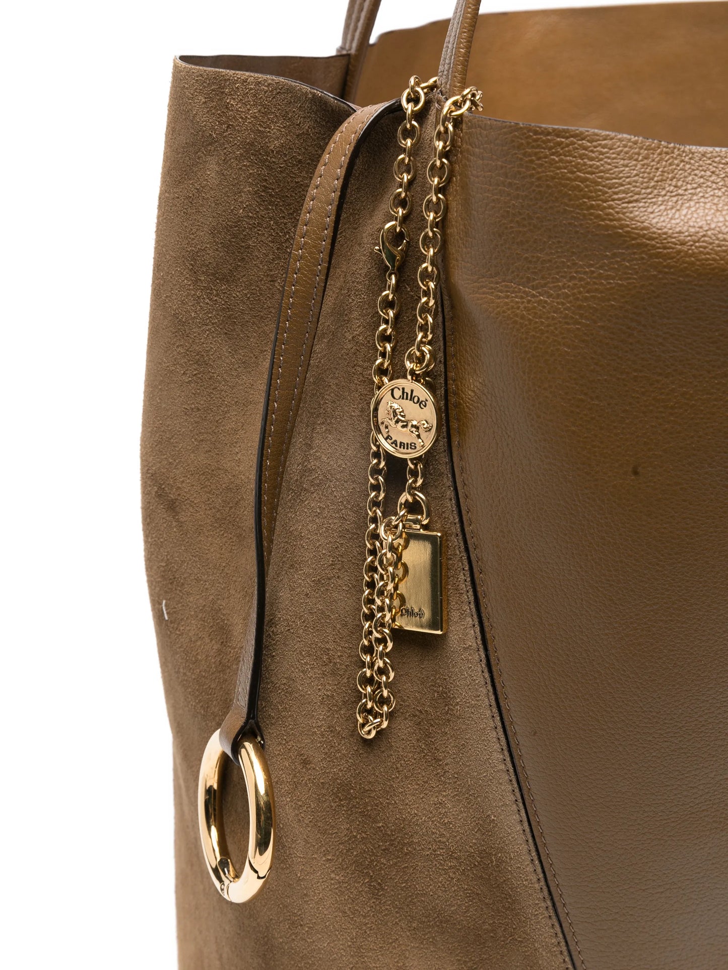 large Spin leather tote bag
