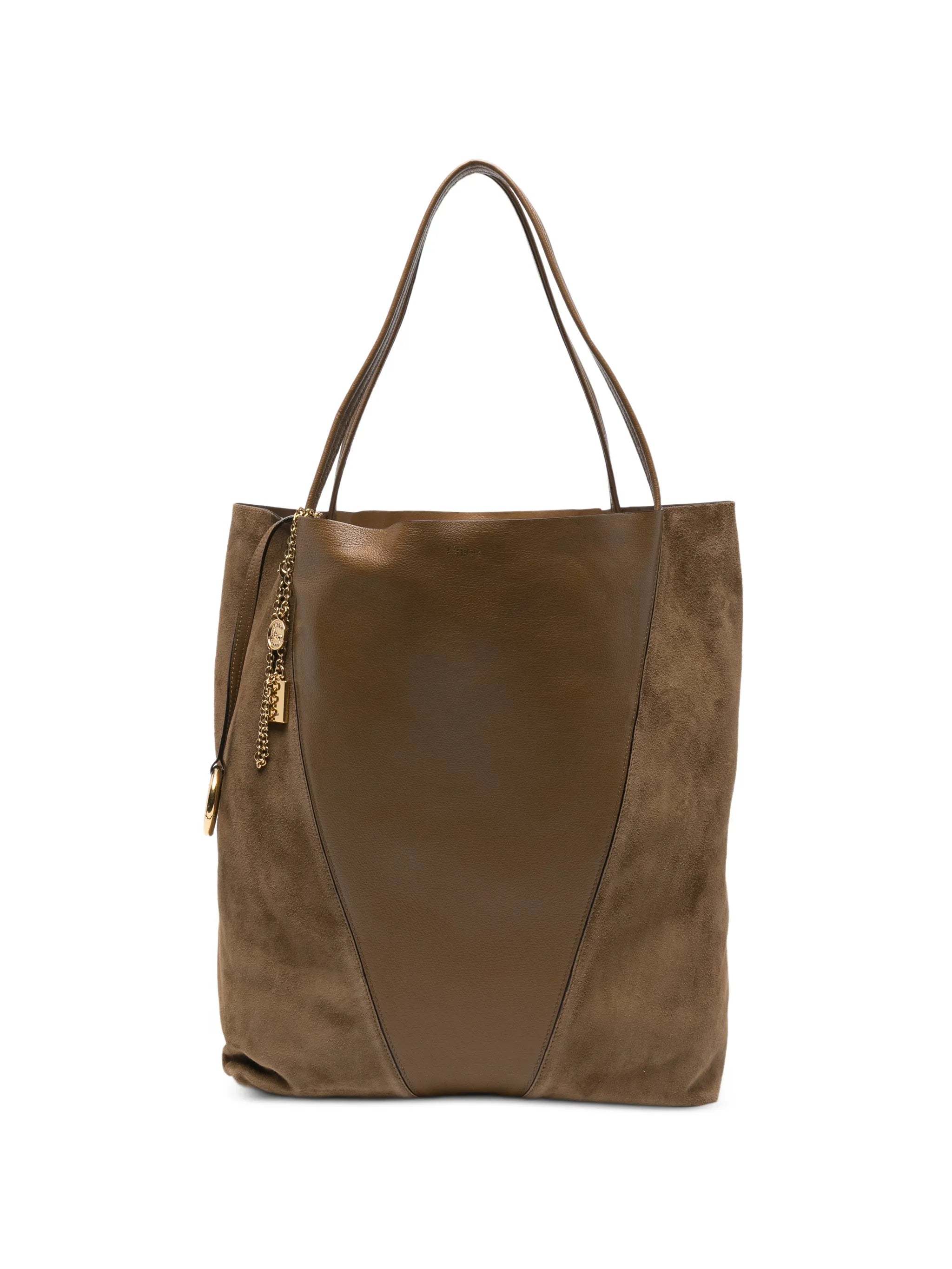 large Spin leather tote bag