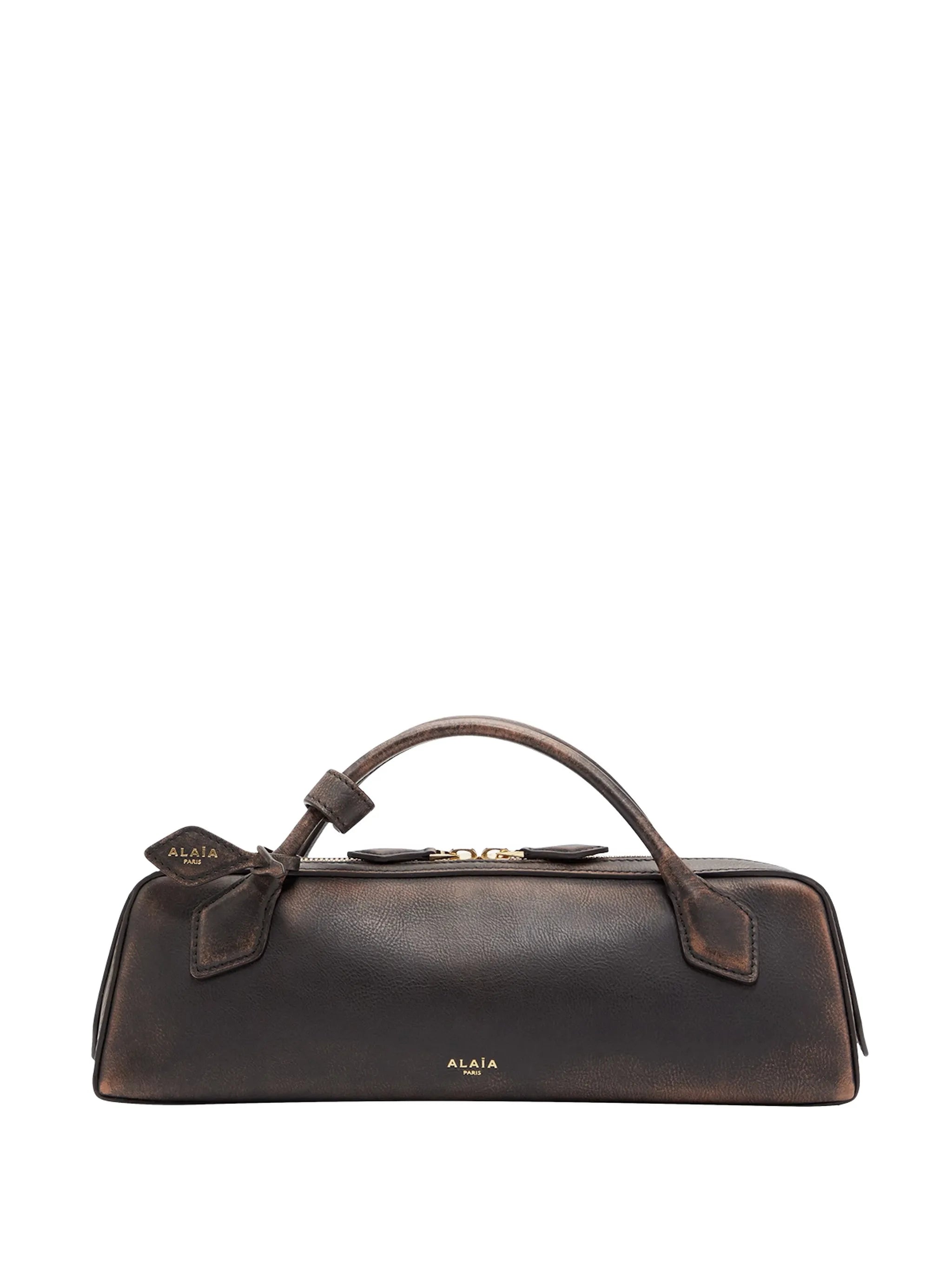 Le Teckel handle leather clutch bag