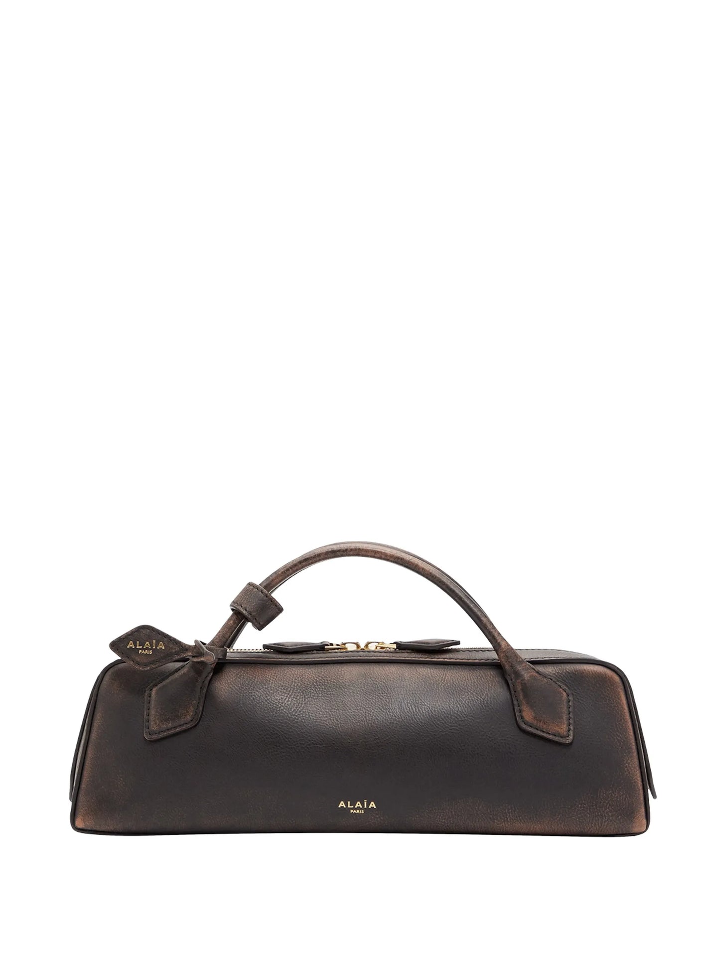 Le Teckel handle leather clutch bag