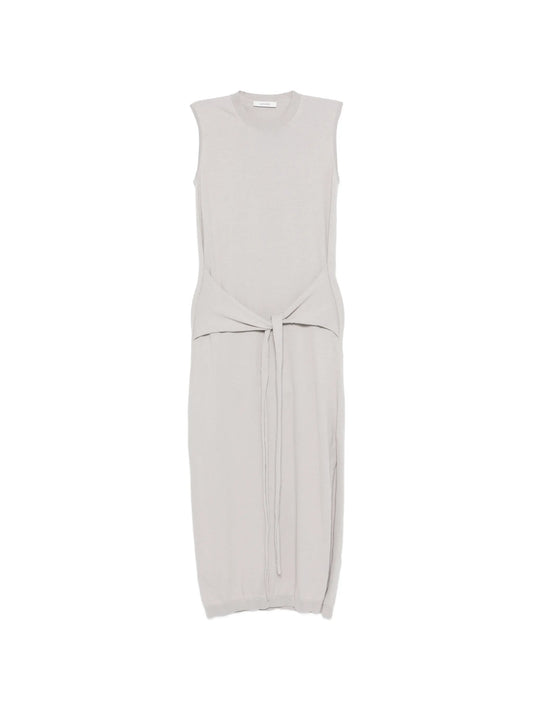 sleeveless knotted midi dress