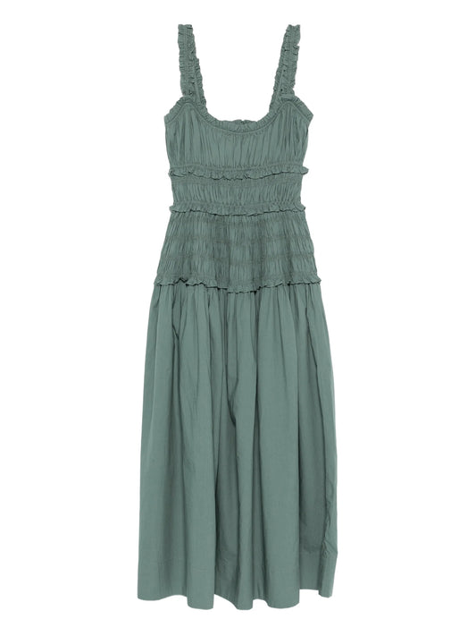Marianne ruffled scoop-neck midi dress