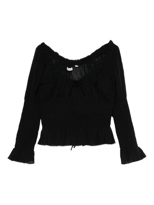 scoop neck long sleeve top