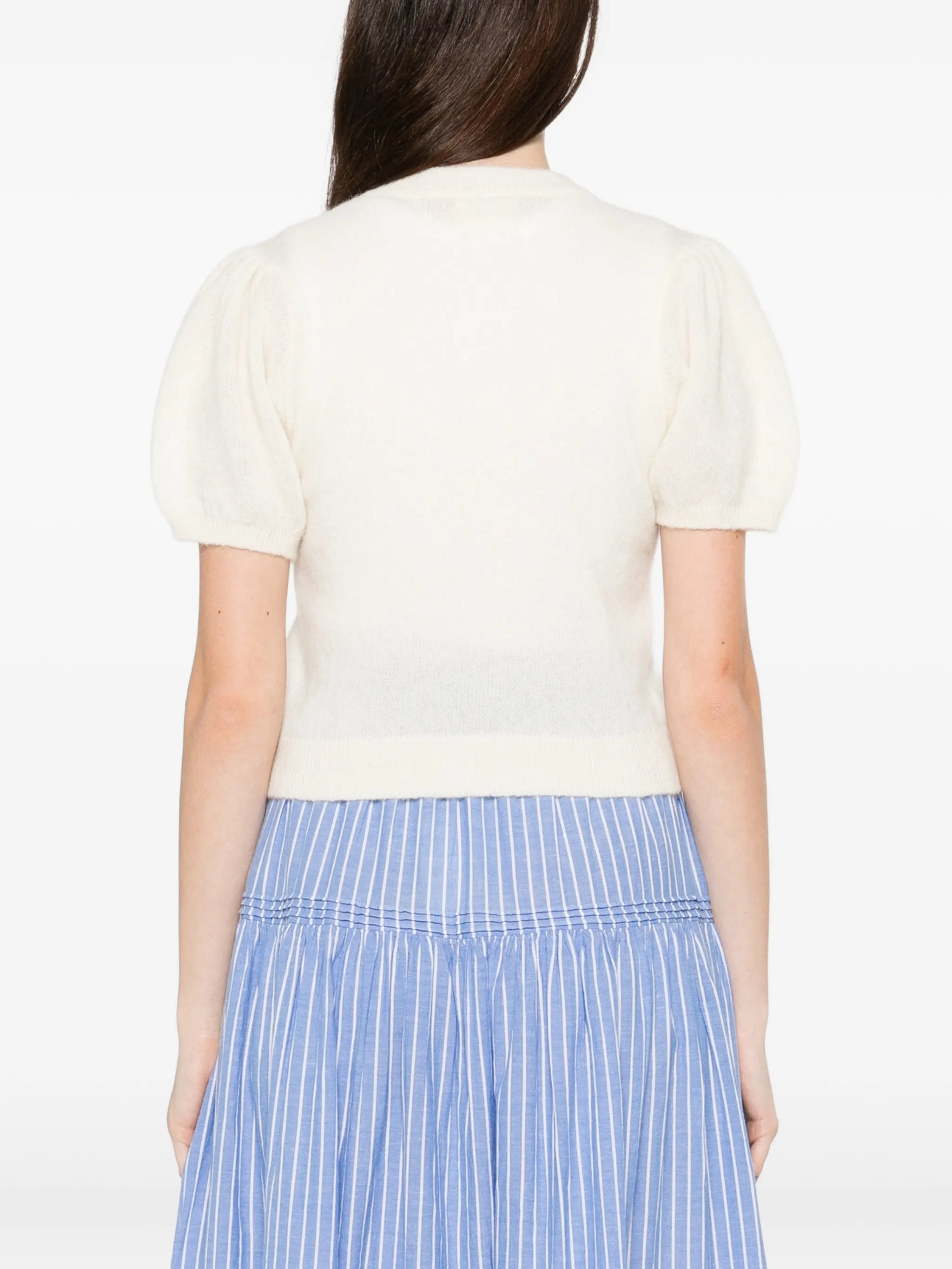 Anisa puff-sleeves cardigan