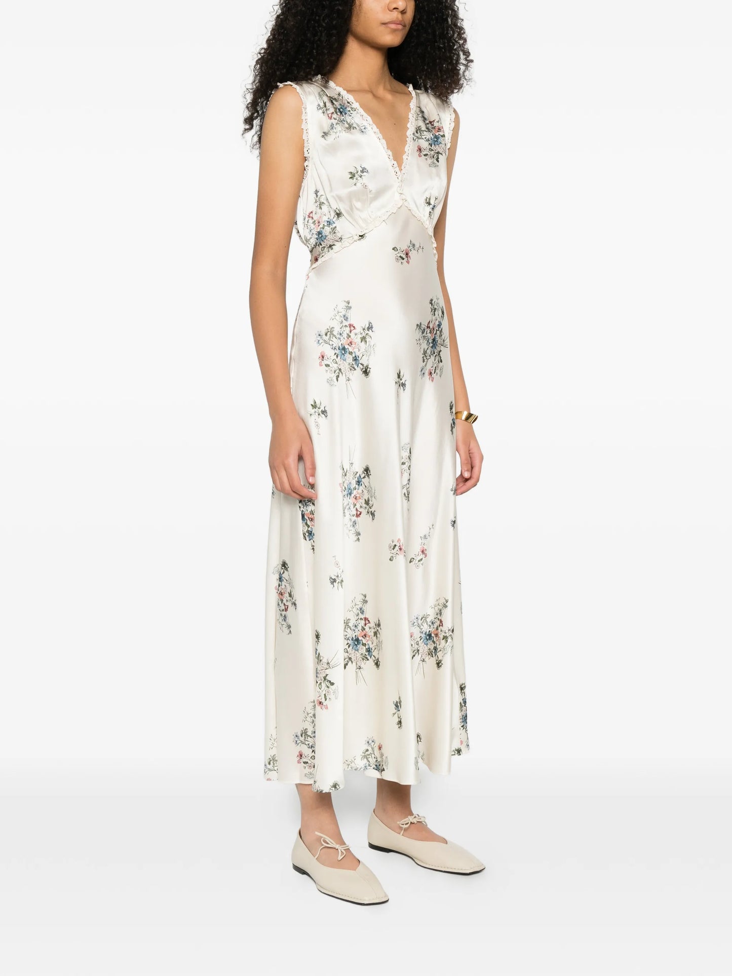 Tahlia V-neck floral-print midi dress