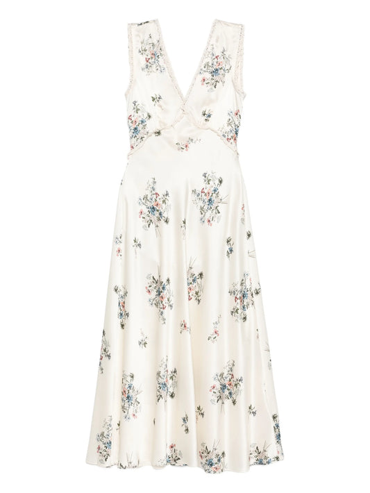 Tahlia V-neck floral-print midi dress
