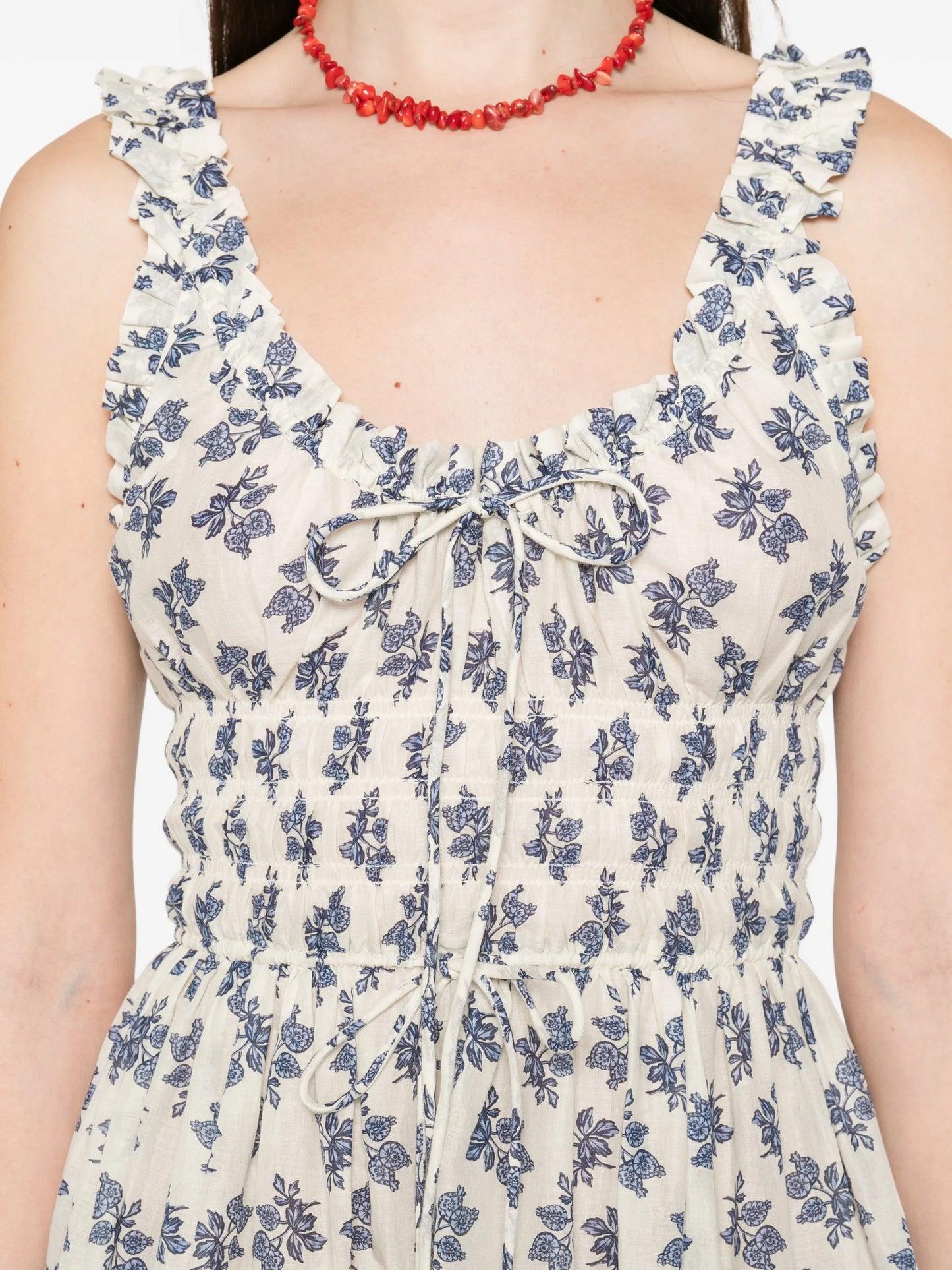 Emmaretta flower-print scoop-neck midi dress