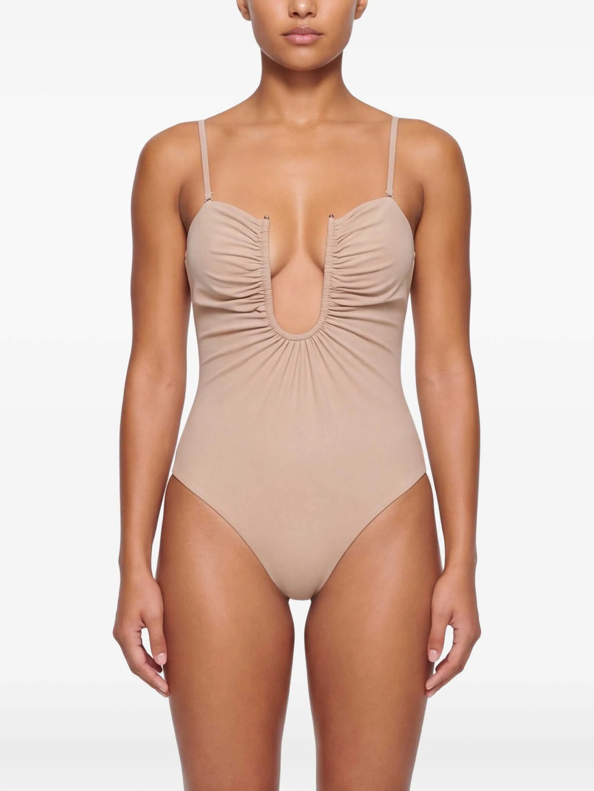 ruched one-piece swimsuit