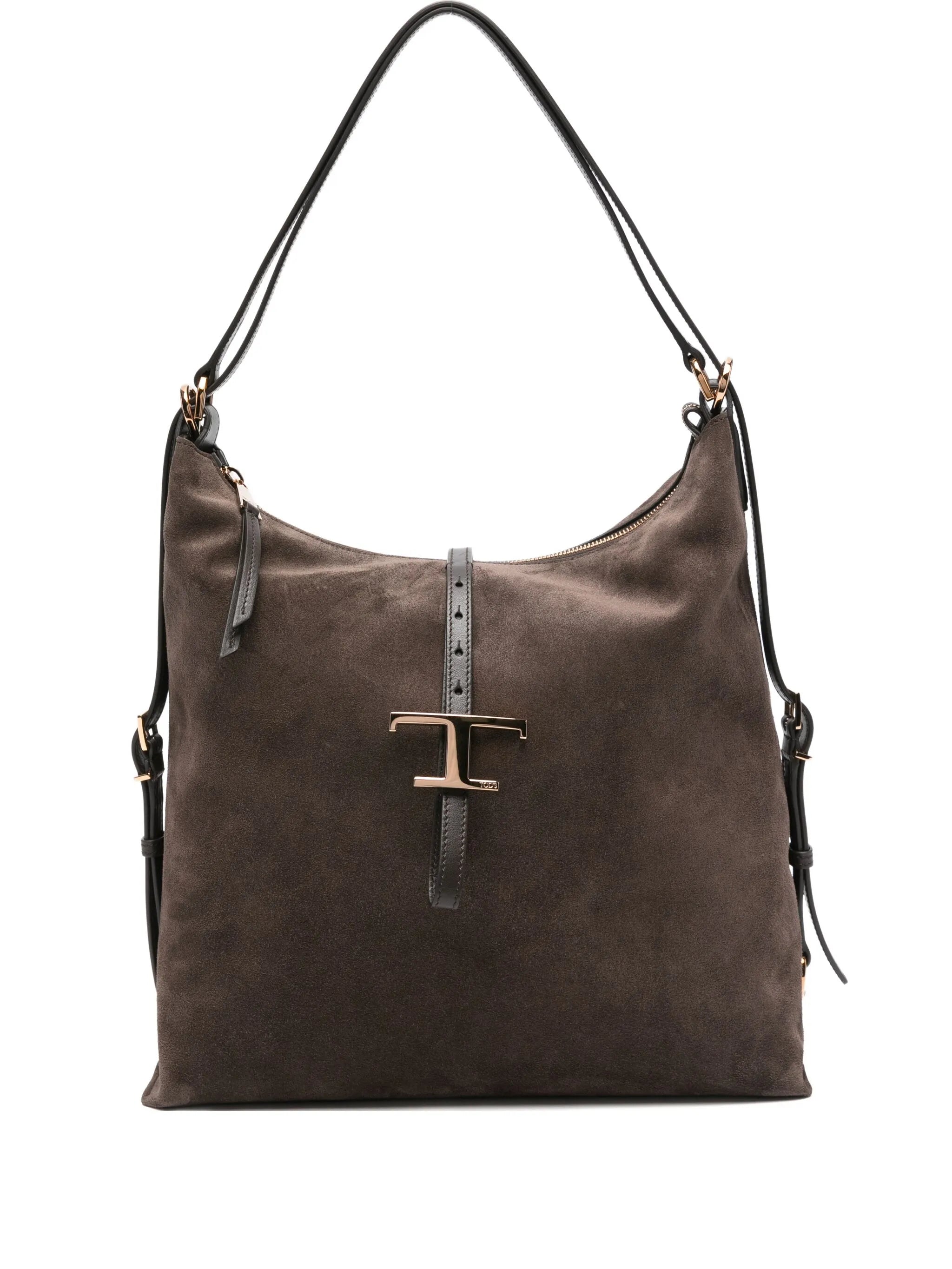 T Timeless shoulder bag in suede medium