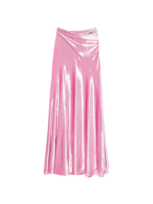 velvet brooch long skirt